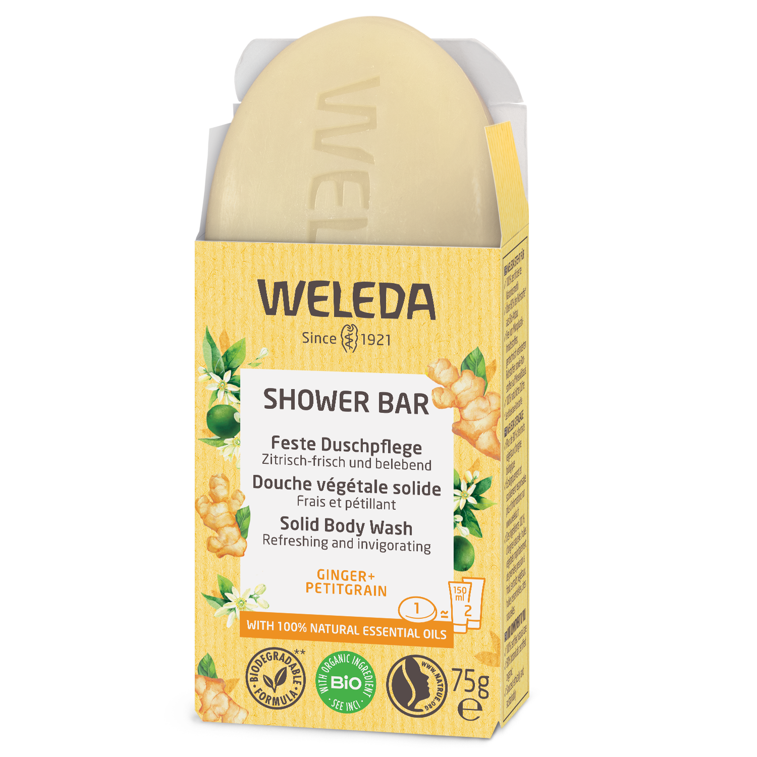 Douche Végétale Solide Ginger & Petitgrain