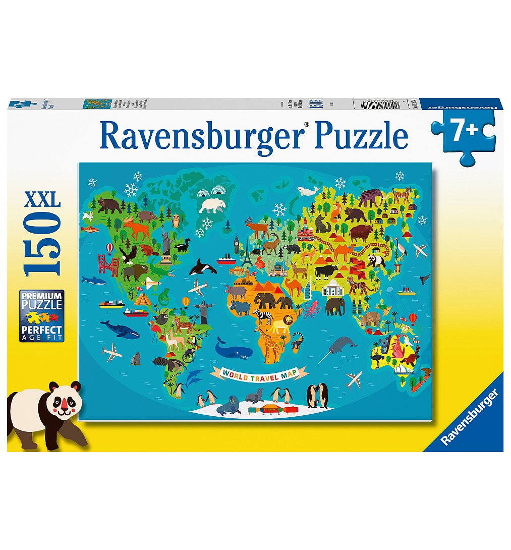 Puzzle 150 P Xxl - La Carte Du Monde Des Animaux