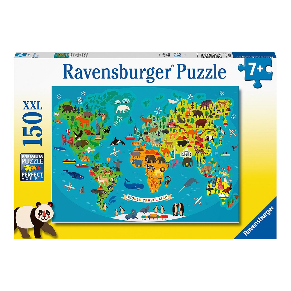 Puzzle 150 P Xxl - La Carte Du Monde Des Animaux