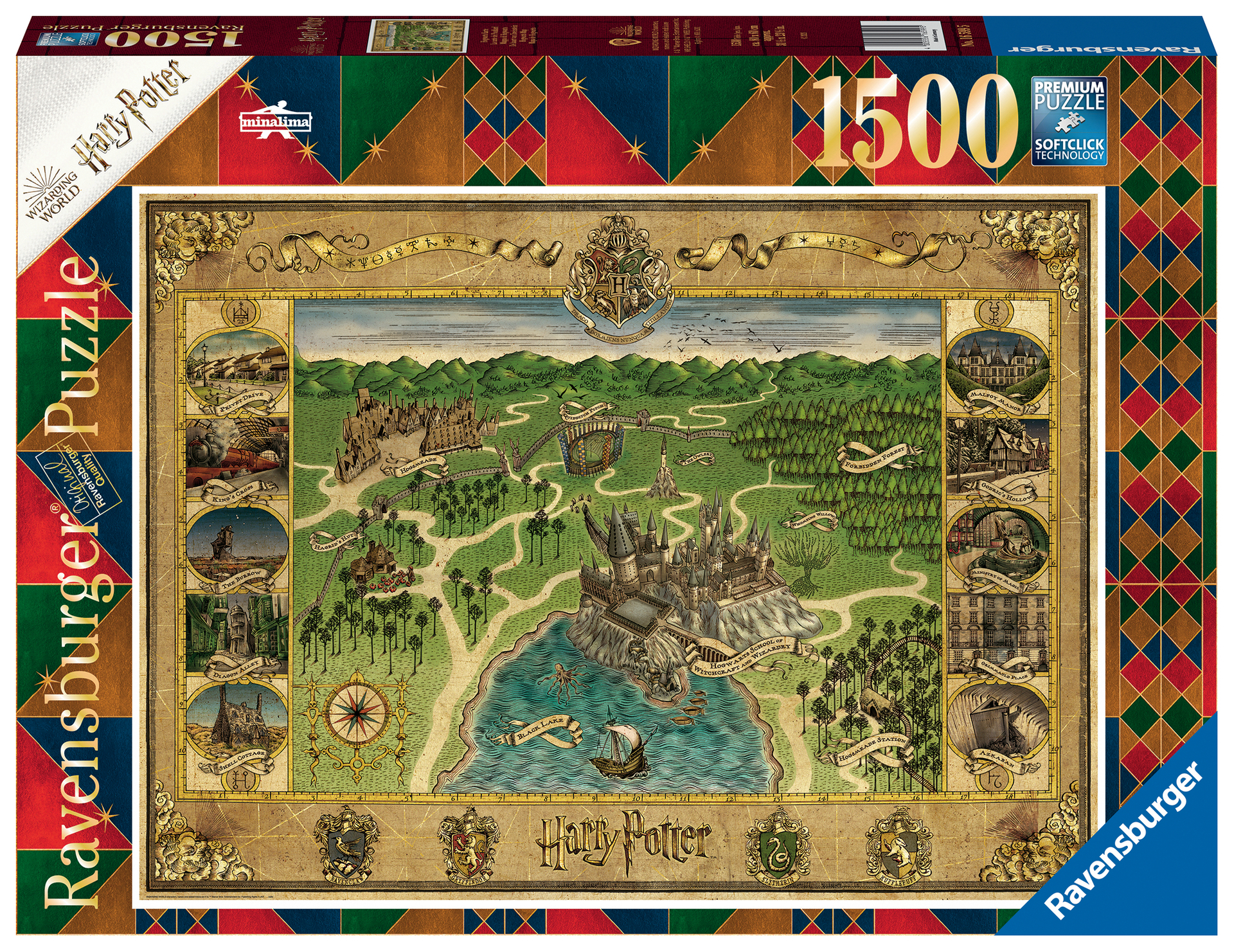 Puzzle 1500 P - La Carte De Poudlard / Harry Potter - Wb: Harry Potter