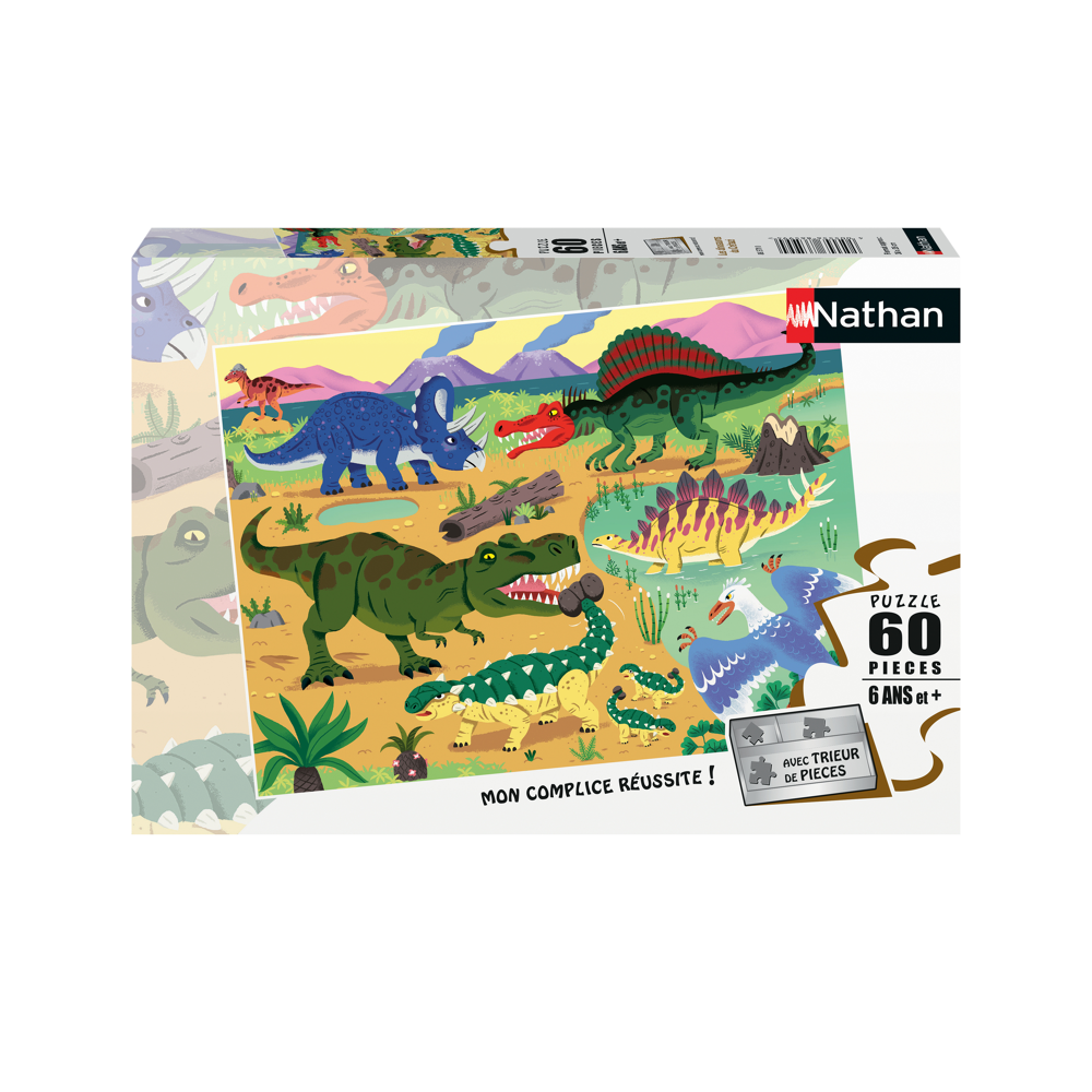 Puzzle 60 p - Les dinosaures du Crétacé
