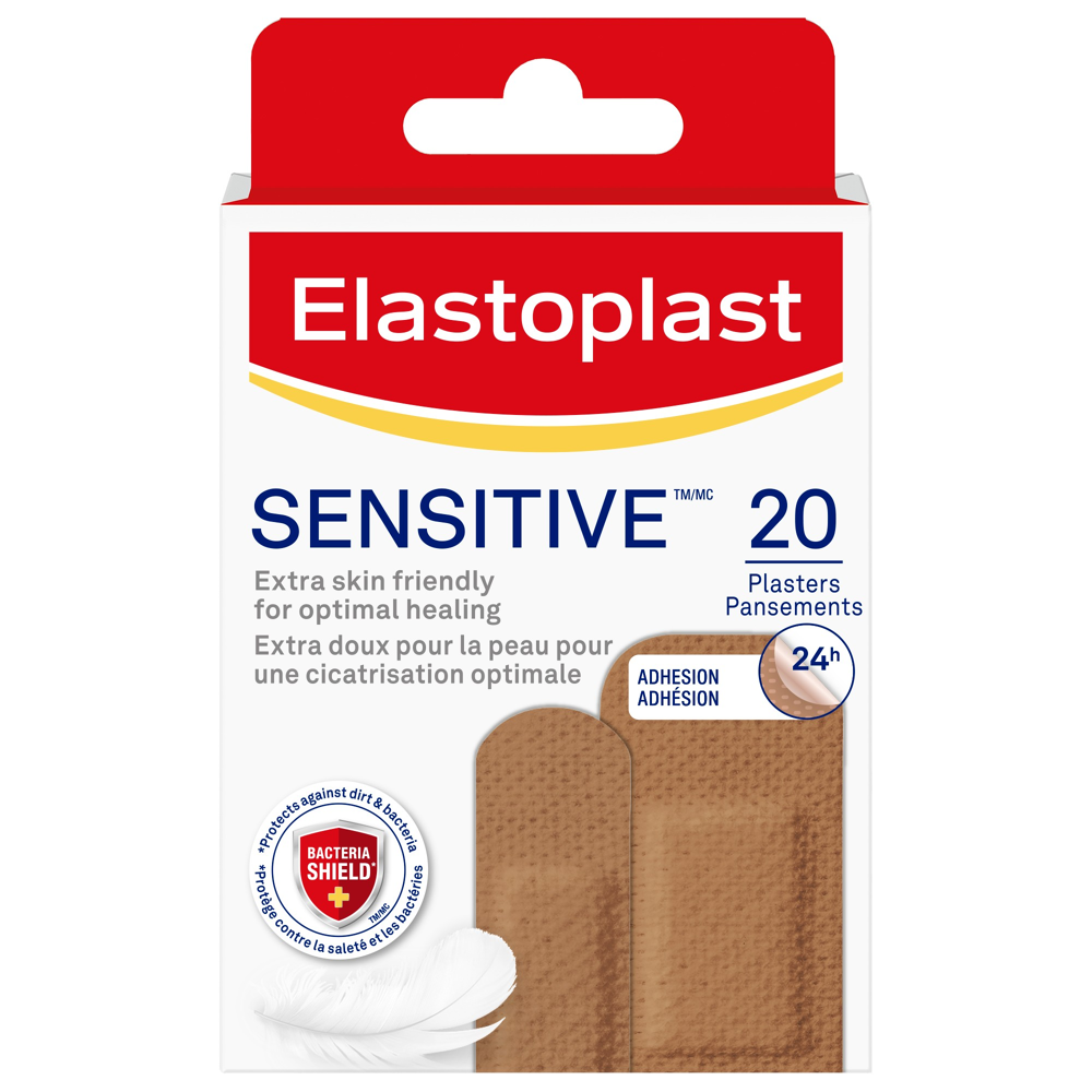 ELASTOPLAST Pansements Sensibles Peaux Métisses – Boîte de 20 Pansements