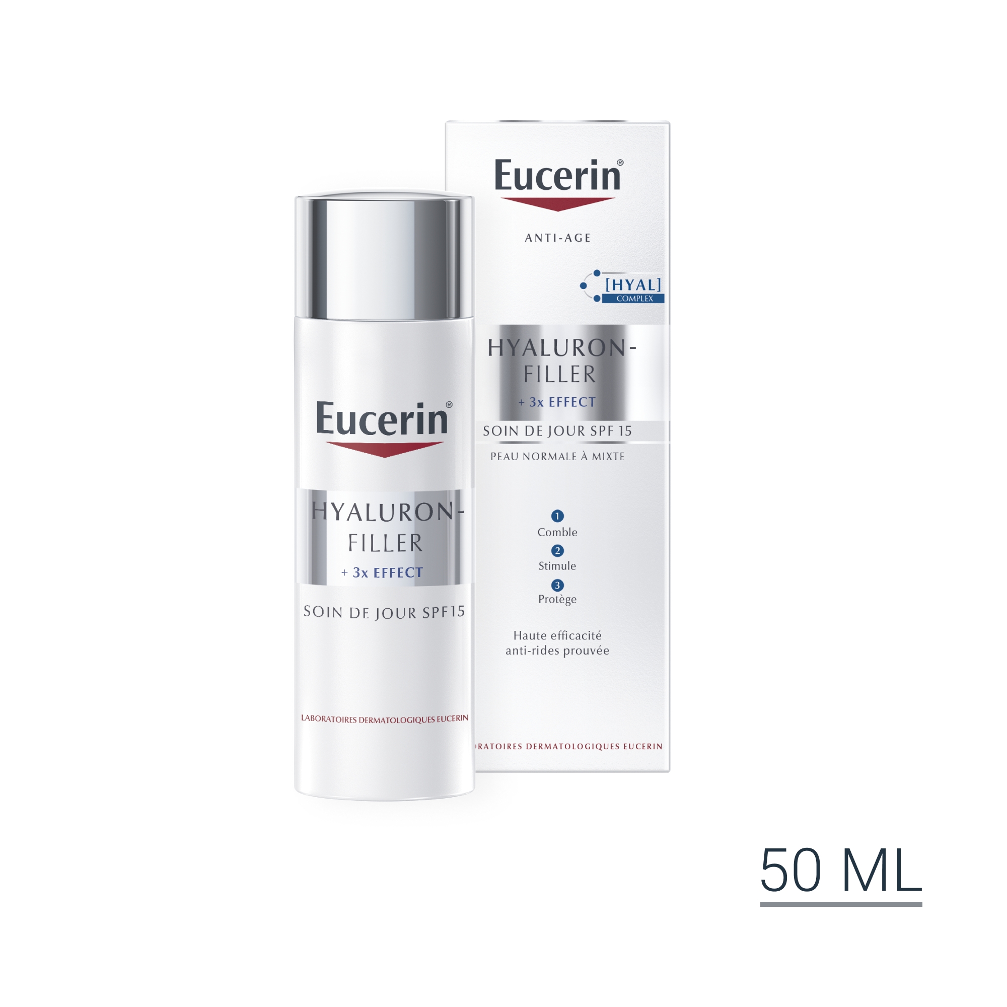 Hyaluron-Filler + 3x Effect Soin De Jour Spf 15 50ml Peau Normale à Mixte
