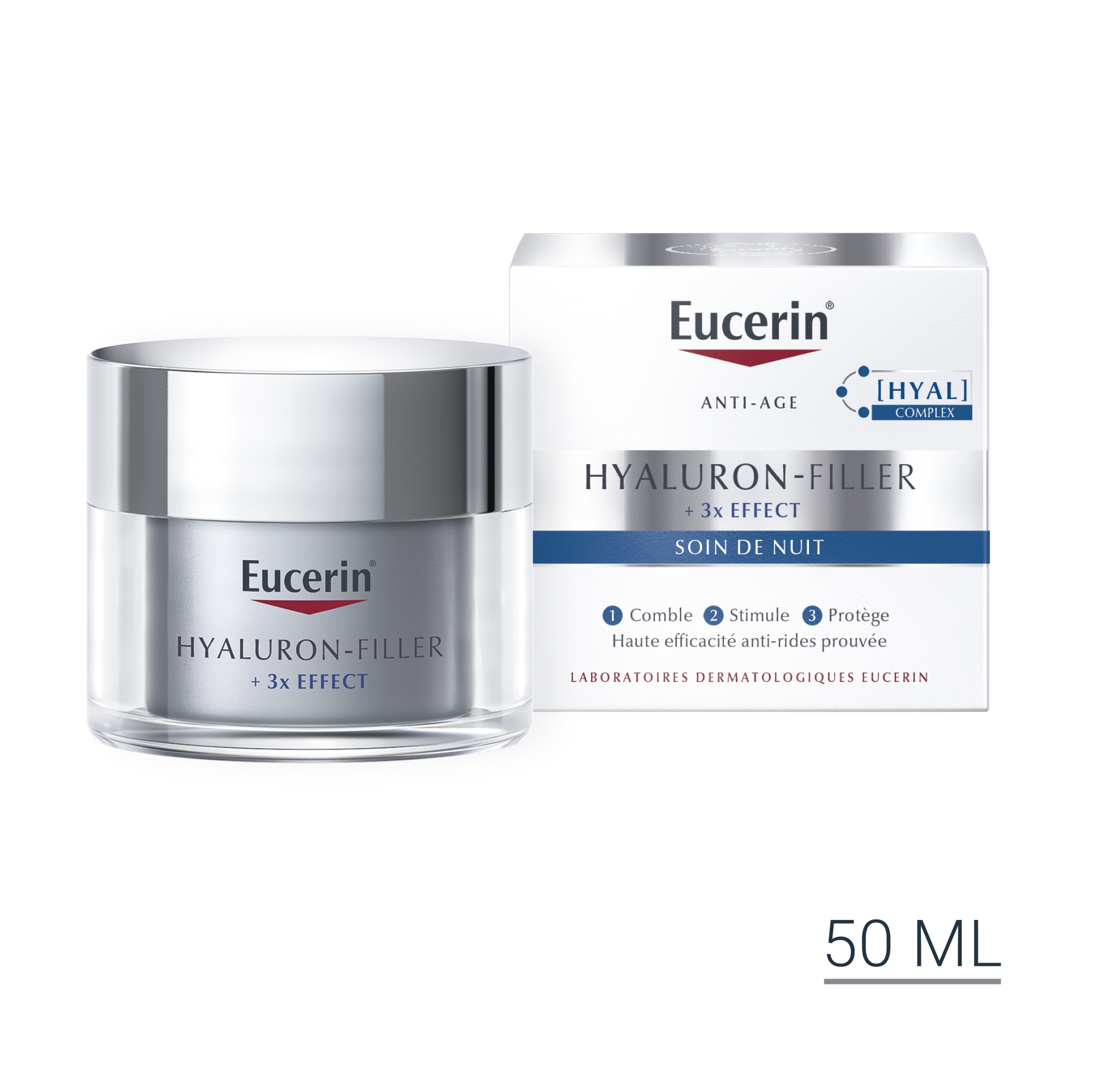 Crème De Soin Hyaluron filler + 3x Effect Soin De Eucerin Le Pot De 50ml