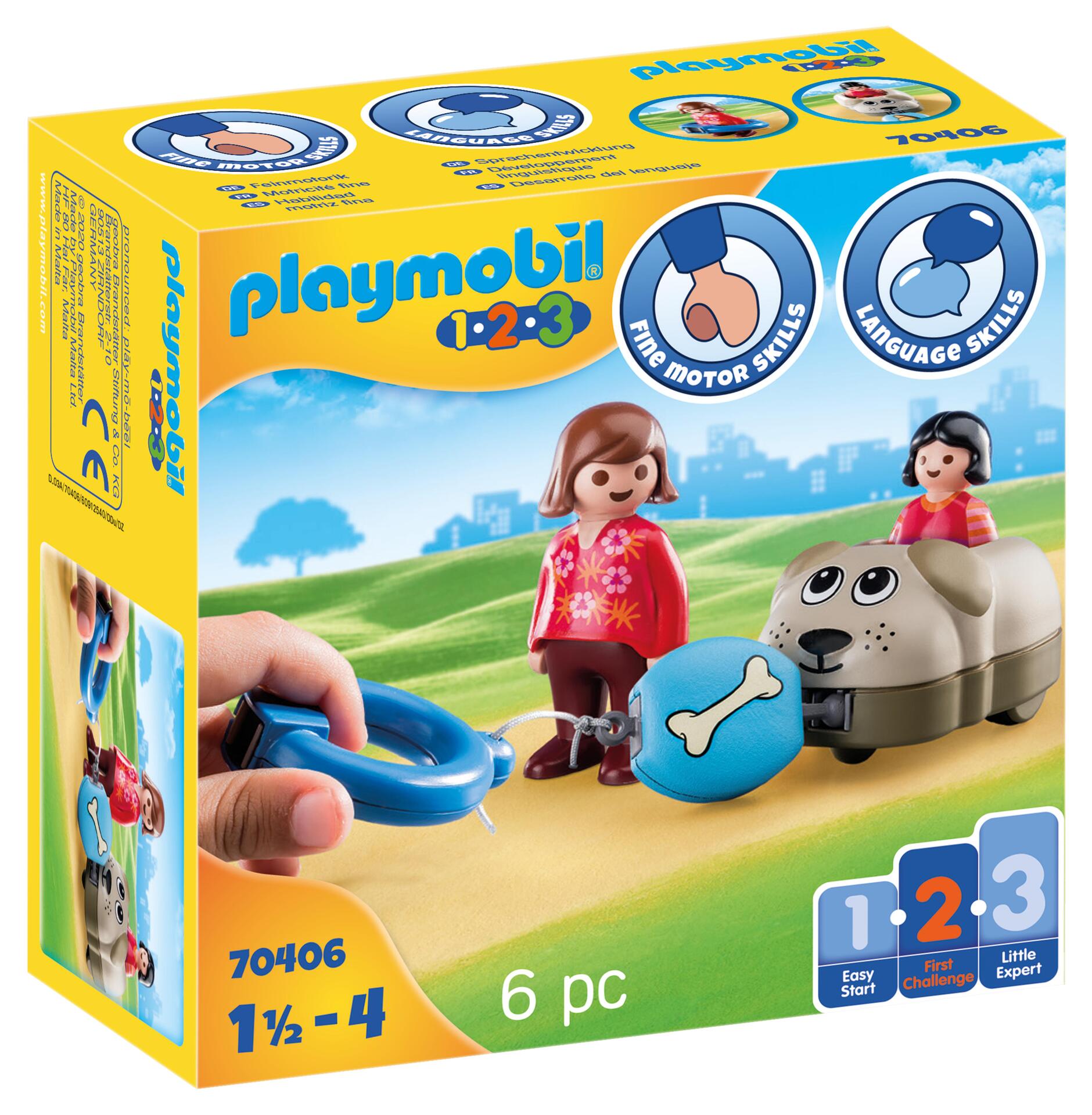 PLAYMOBIL 1.2.3 70406 Wagon chien- 18-36 mois ses premiers Playmobil