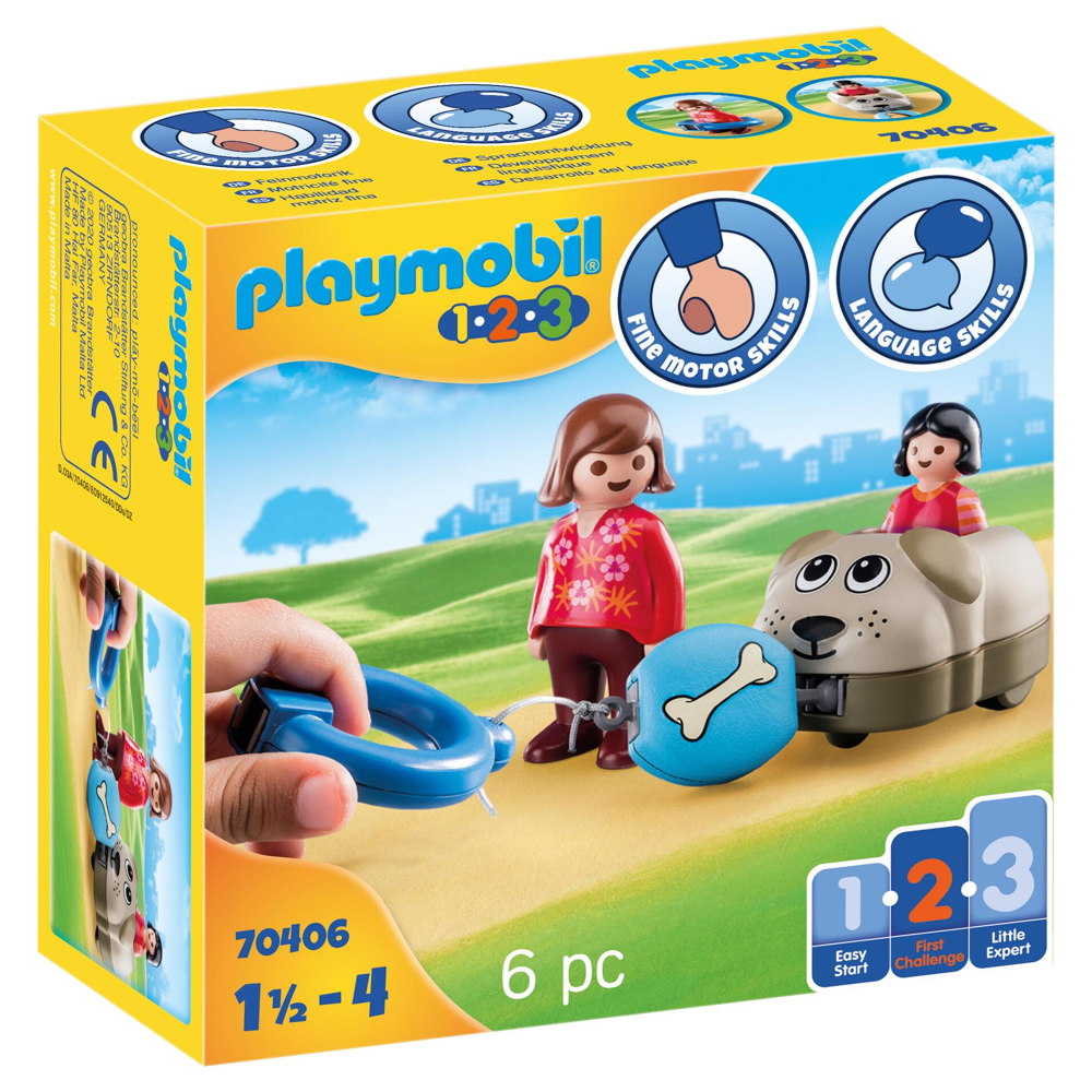 PLAYMOBIL 1.2.3 70406 Wagon chien- 18-36 mois ses premiers Playmobil