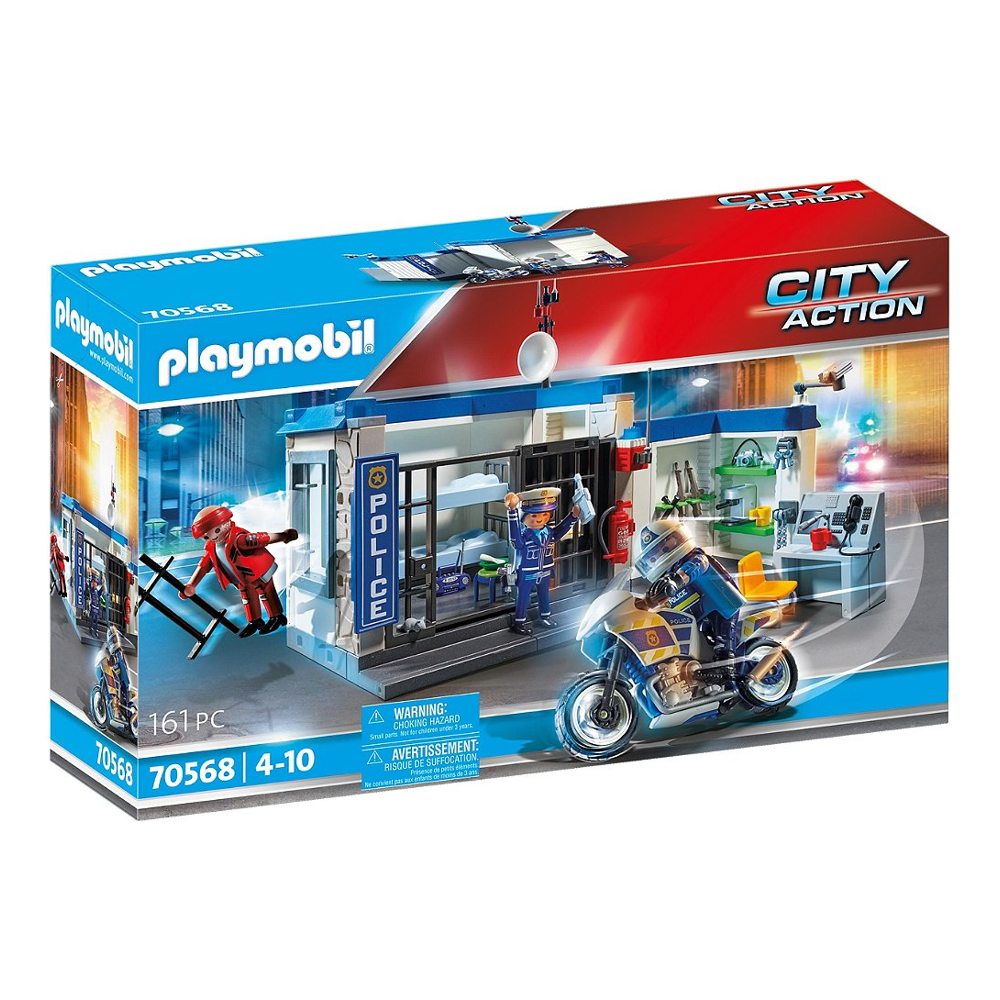 PLAYMOBIL 70568 Police Poste de police et cambrioleur- City Action - Les policiers - intervention po