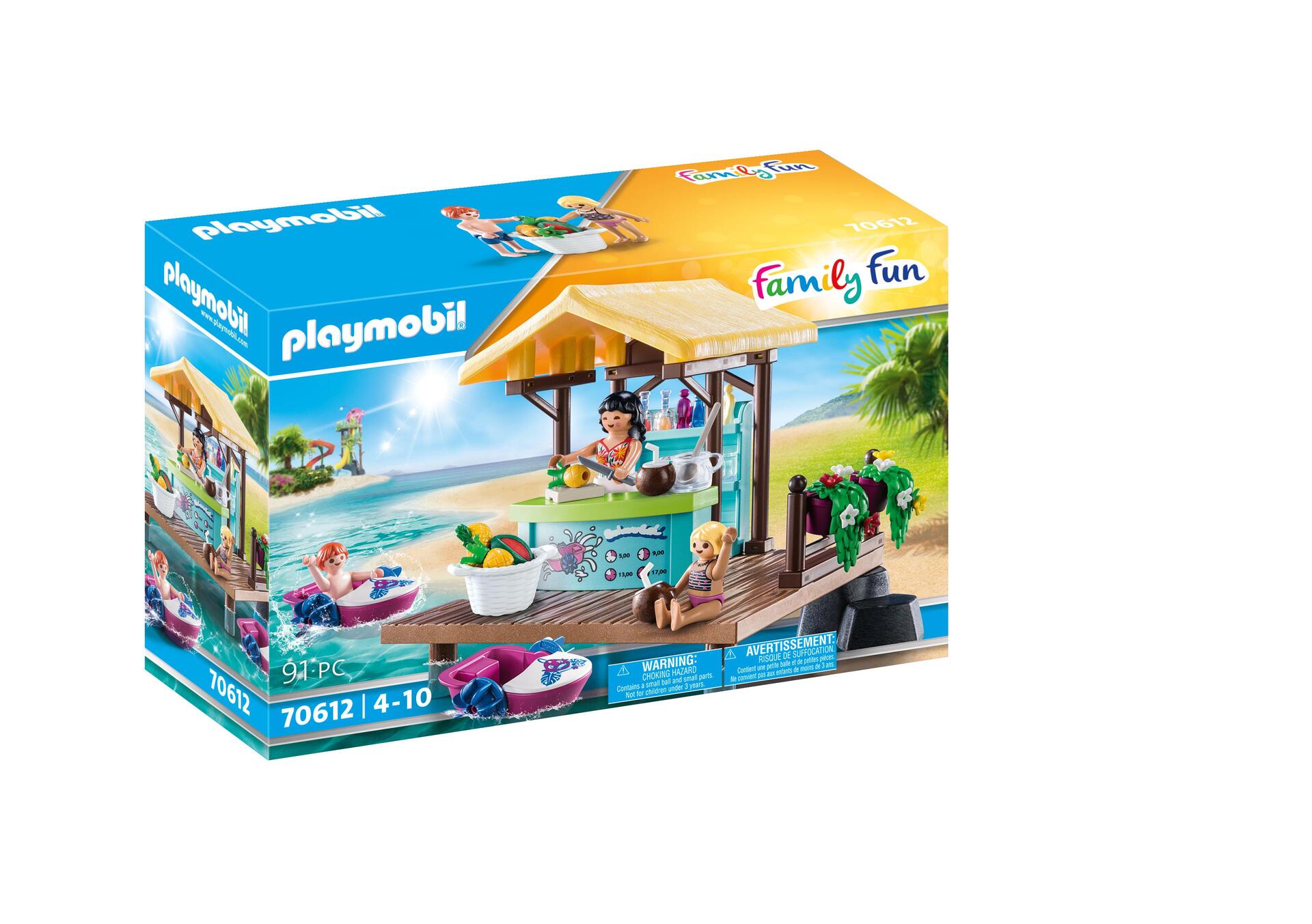 PLAYMOBIL 70612 Bar flottant et vacanciers- Family fun - Le parc aquatique - aventure famille