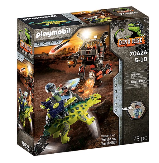 PLAYMOBIL 70626 Saichania et Robot soldat- Dino Rise - dinosaure combat