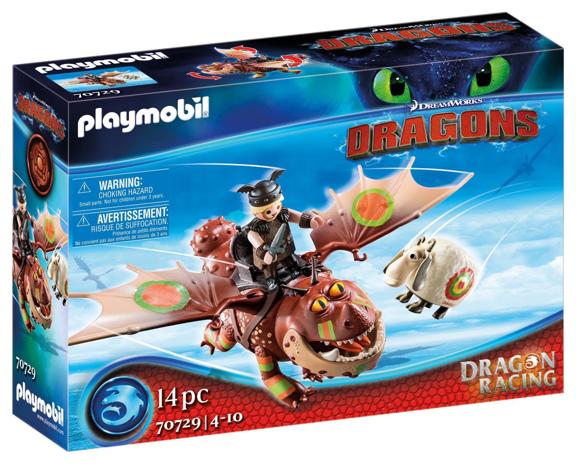 PLAYMOBIL 70729 Dragon Racing: Varek et Bouledogre - DreamWorks Dragons © - aventure héros