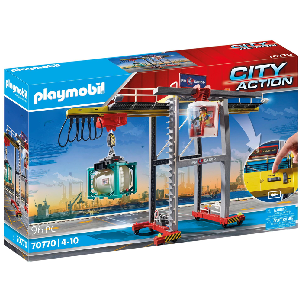 PLAYMOBIL 70770 Portique de chargement pour conteneur- City Action - Le cargo - douane port