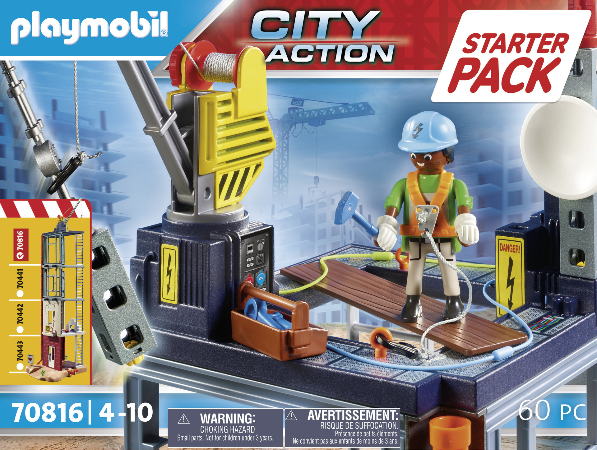 PLAYMOBIL 70816 Starter Pack Plateforme de construction - City Action - La construction - coffret dé