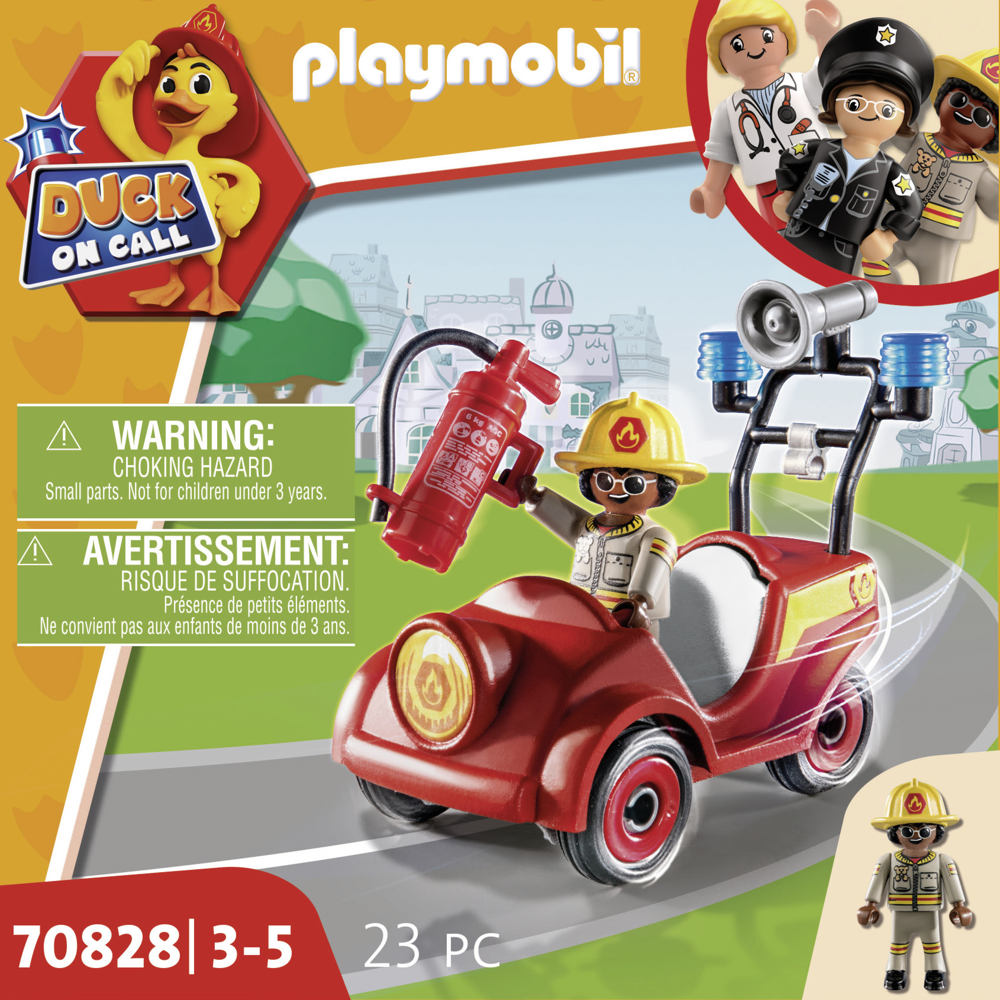 PLAYMOBIL 70828 DUCK ON CALL - Voiturette de pompier- DUCK ON CALL - l'incroyable équipe playmoville