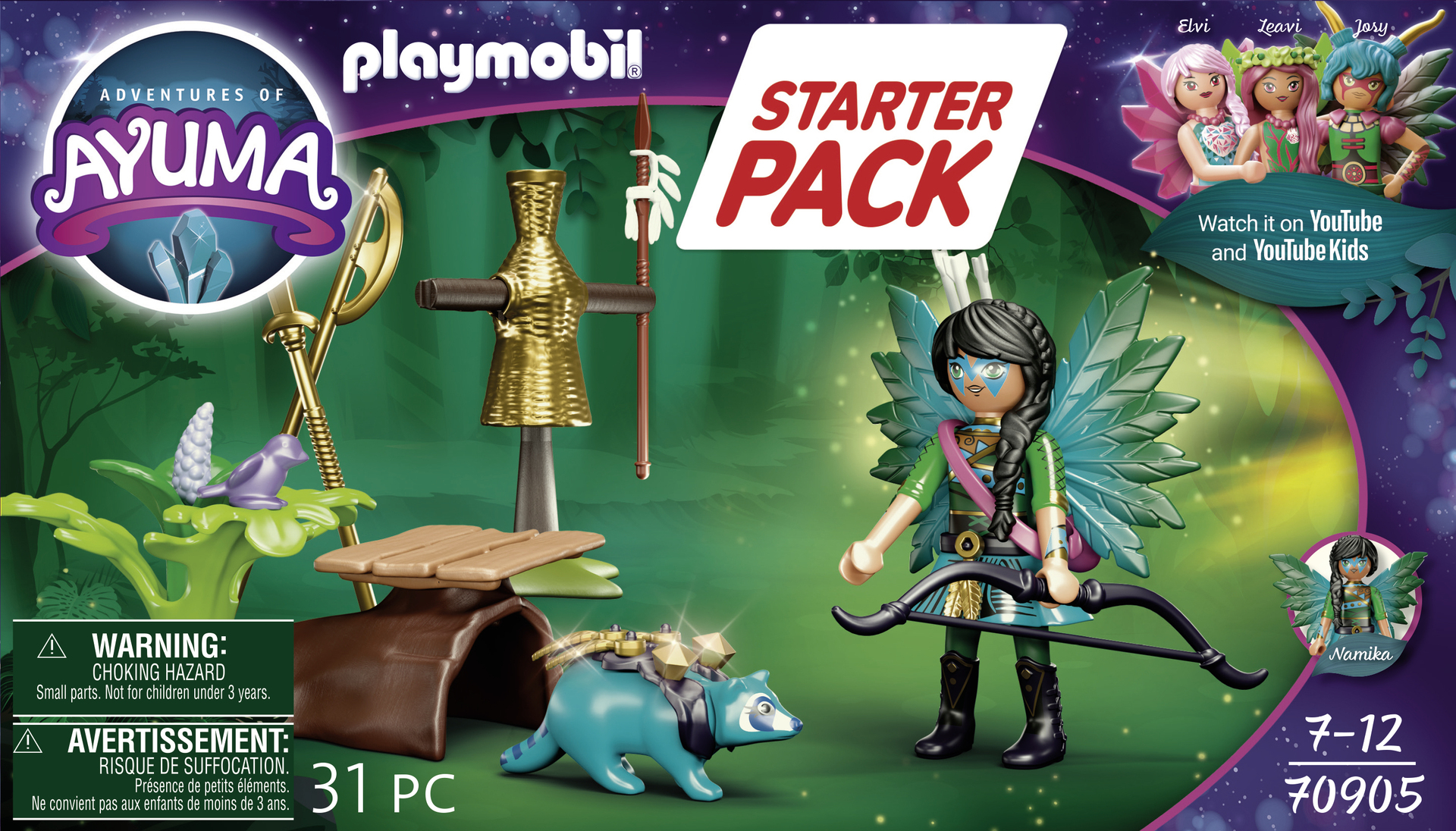 PLAYMOBIL 70905 Starter Pack Knight Fairy avec raton laveur - Magic - Adventures of Ayuma - coffret 
