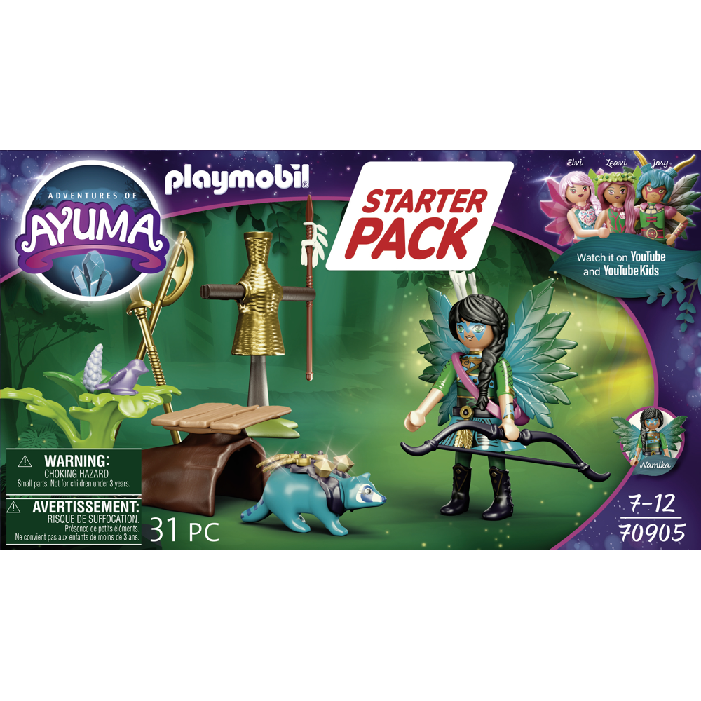 PLAYMOBIL 70905 Starter Pack Knight Fairy avec raton laveur - Magic - Adventures of Ayuma - coffret