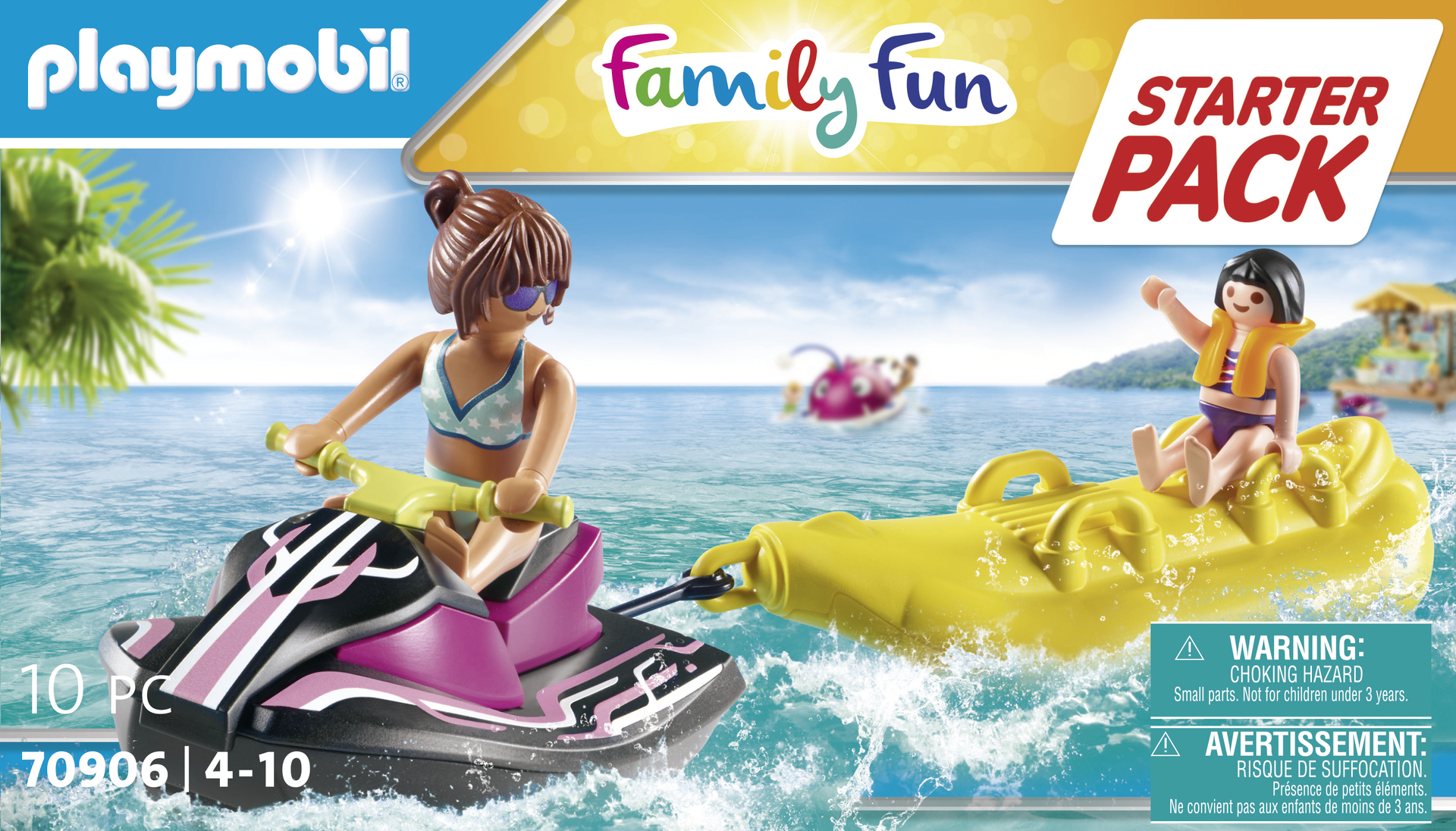 PLAYMOBIL 70906 Starter Pack Scooter des mers et banane flottante - City Life - Le parc aquatique - 