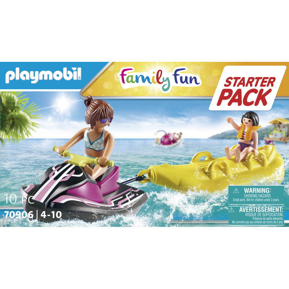PLAYMOBIL 70906 Starter Pack Scooter des mers et banane flottante - City Life - Le parc aquatique -