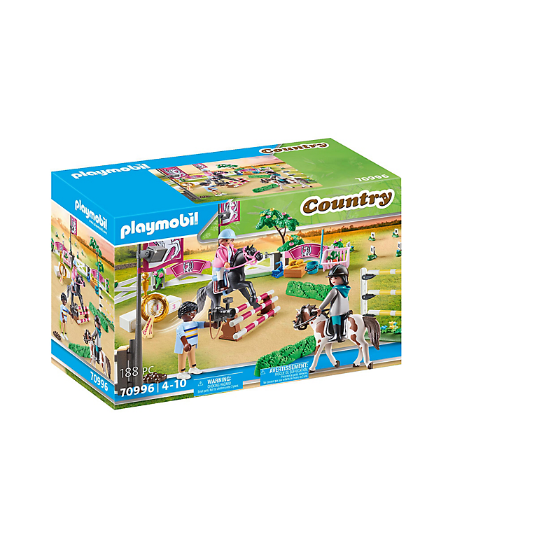 PLAYMOBIL 70996 Parcours d'obstacles avec chevaux - Country - Le poney club - équitation animaux
