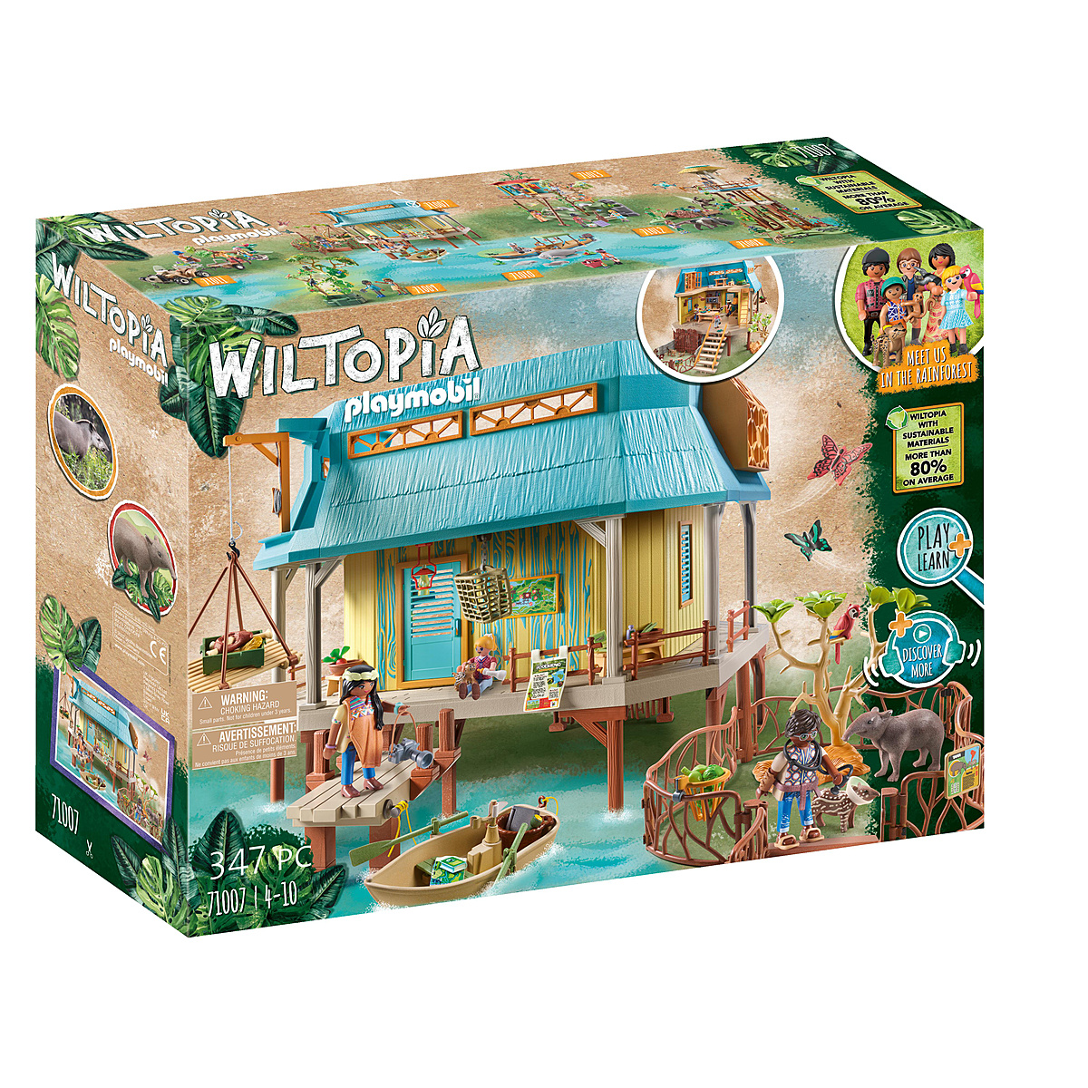 PLAYMOBIL 71007 Centre de soins pour animaux- Wiltopia - 80% de Matériaux recyclés ou biosourcés en 
