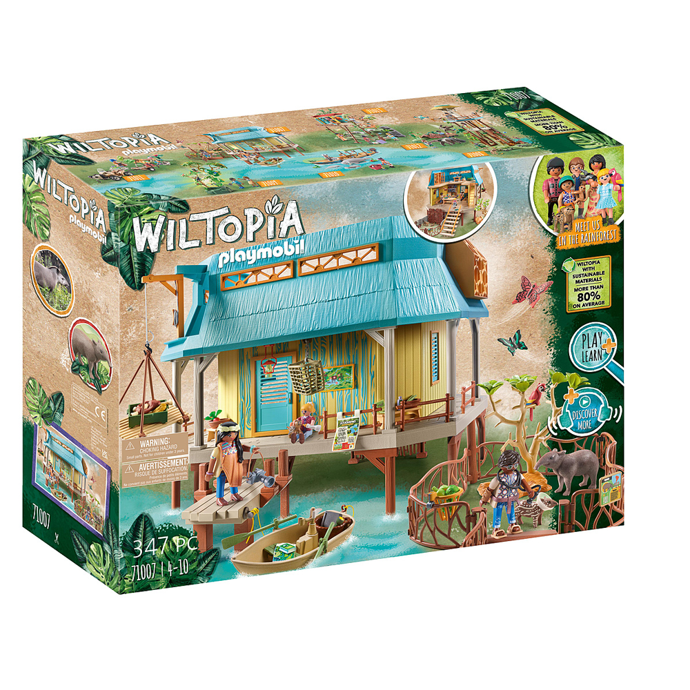 PLAYMOBIL 71007 Centre de soins pour animaux- Wiltopia - 80% de Matériaux recyclés ou biosourcés en