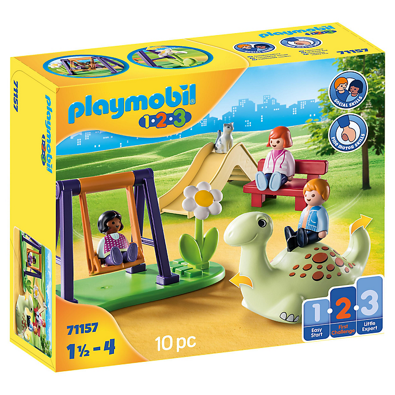 PLAYMOBIL 1.2.3 71157 Aire de jeux- PLAYMOBIL 1.2.3 - Pour les tout-petits 18-36 mois - Mes premiers