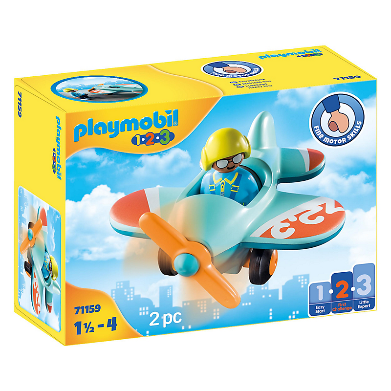PLAYMOBIL 1.2.3 71159 Avion- PLAYMOBIL 1.2.3 - 18-36 mois - Pour les tout-petits - Mes premiers Play