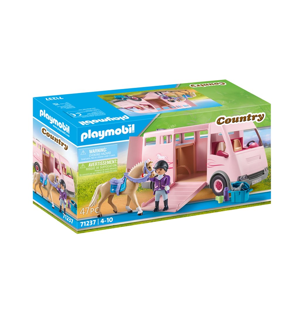 PLAYMOBIL 71237 Van avec cheval- Country - Le club d'équitation - chevaux Animaux & Nature