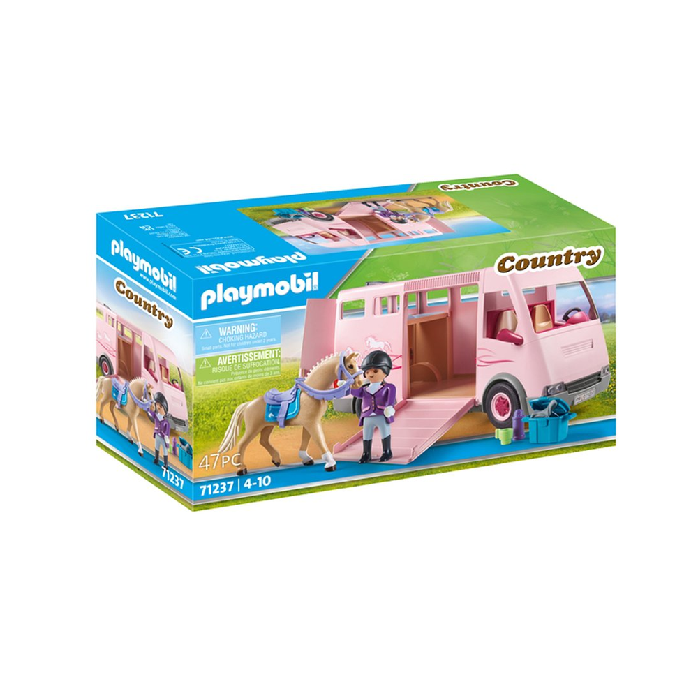 PLAYMOBIL 71237 Van avec cheval- Country - Le club d'équitation - chevaux Animaux & Nature