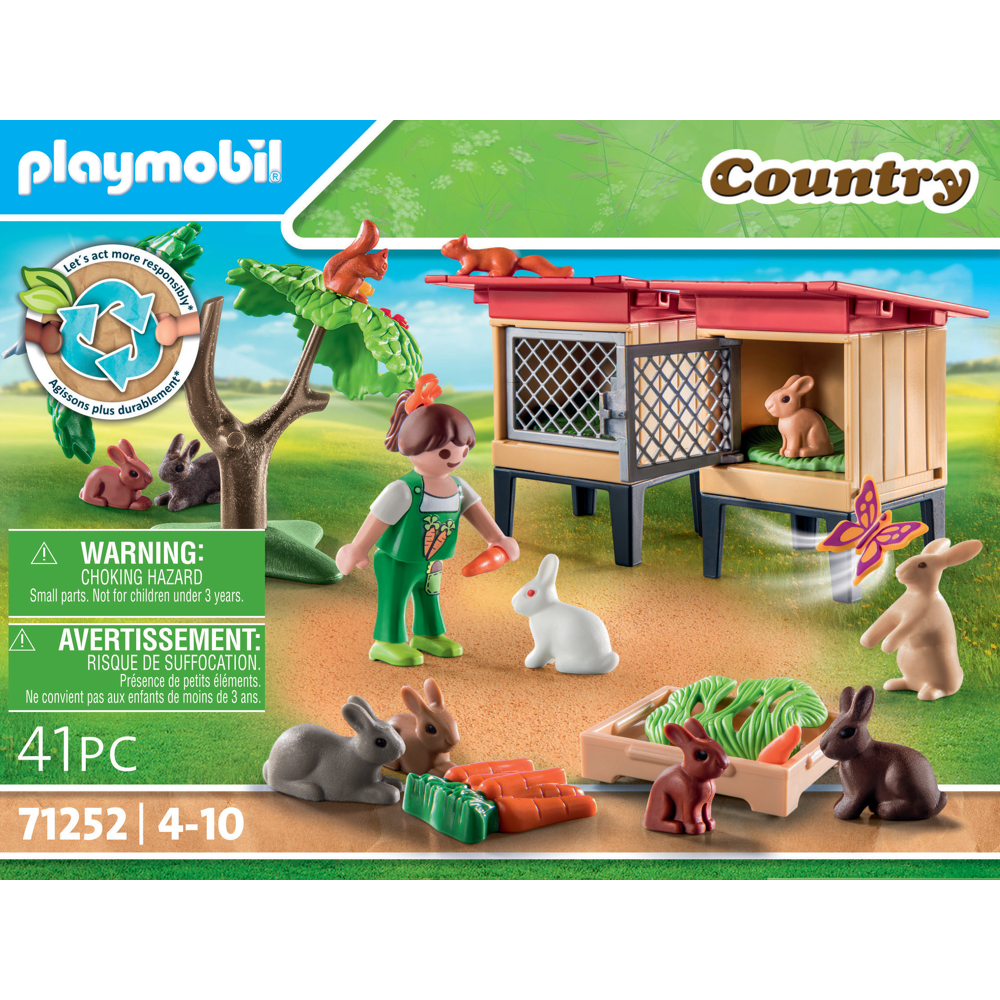 PLAYMOBIL 71252 Enfant avec enclos et lapins- Country - La vie à la ferme - La gamme petite ferme co