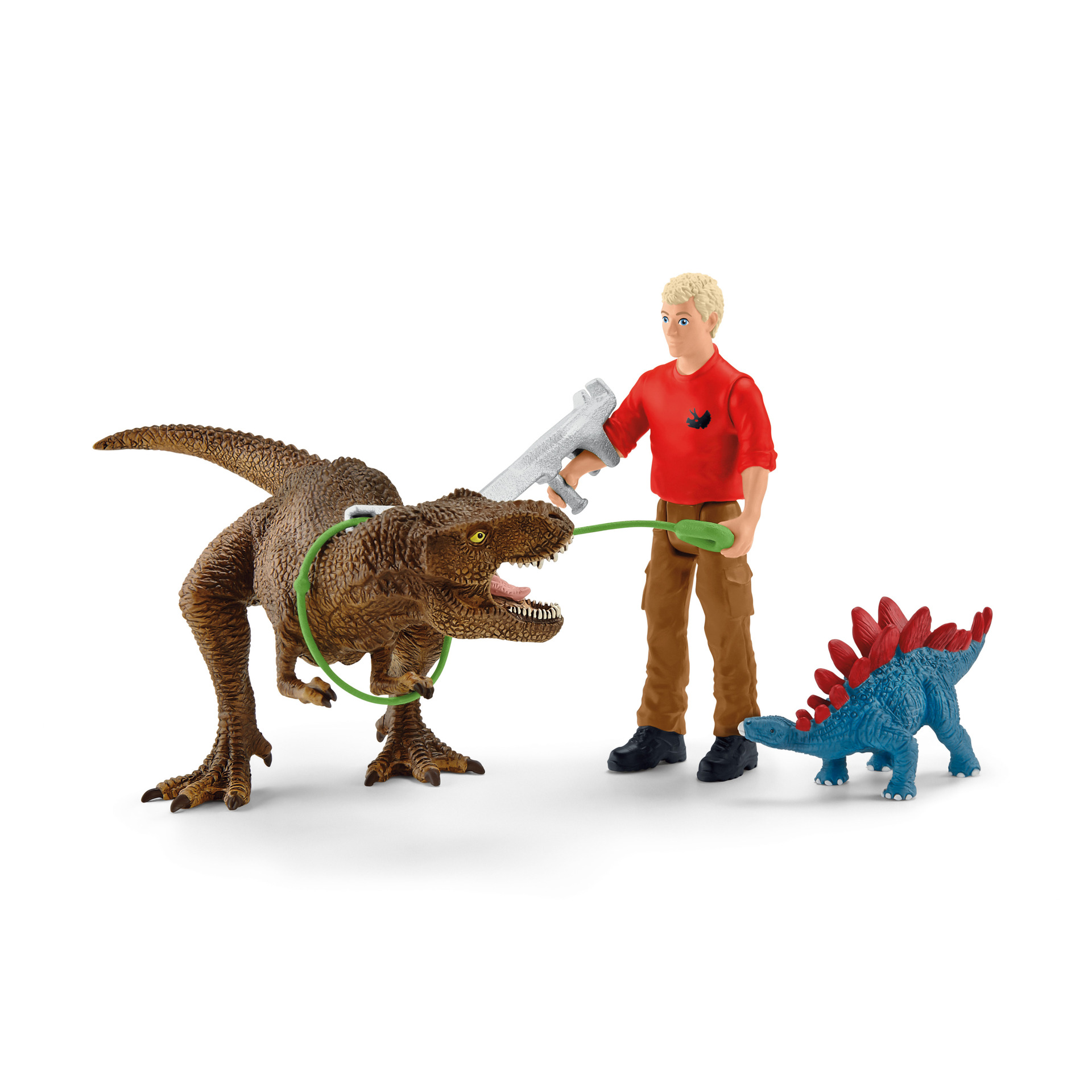 Attaque Tyrannosaure Rex Dinosaurs Figurine Coffret schleich avec 1 figurine humaine articulée et 1 figurine Trex et 1 figurine béb - vue 4