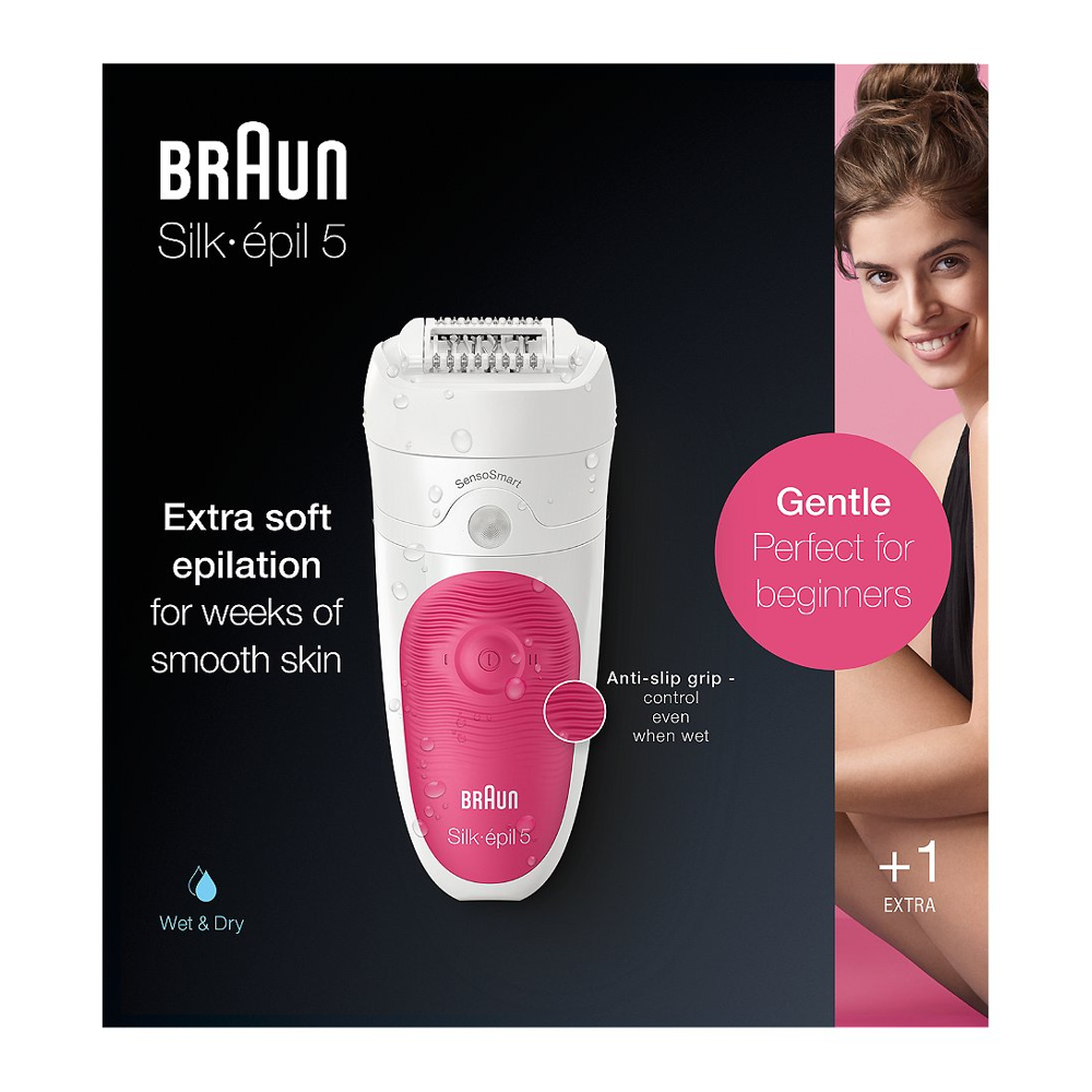 Braun Silk-épil 5 5/500 SensoSmart 28 pince(s) Rose, Blanc