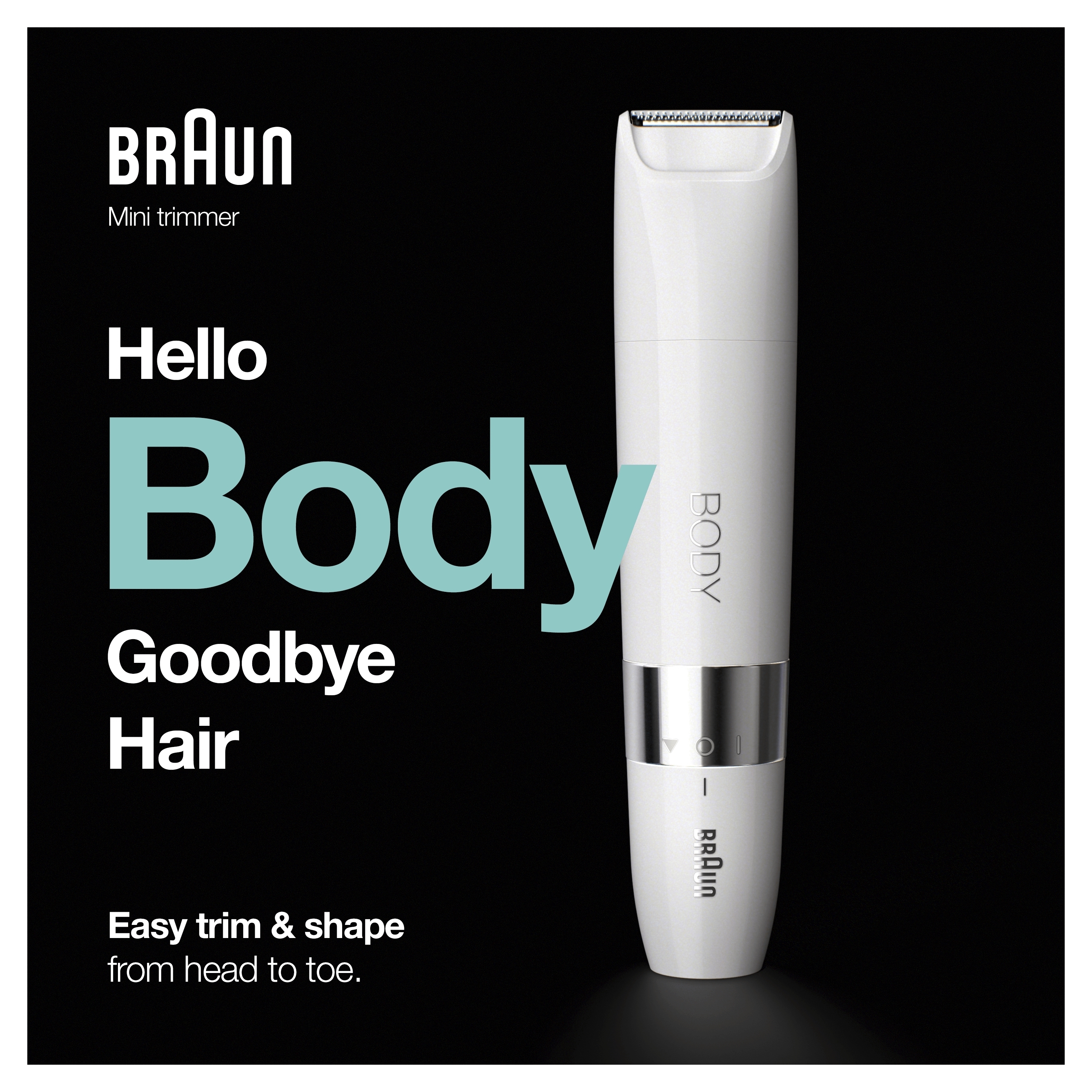 Braun Body Mini BS1000 - Tondeuse Corps Électrique Pour Femme Et Homme, Blanc