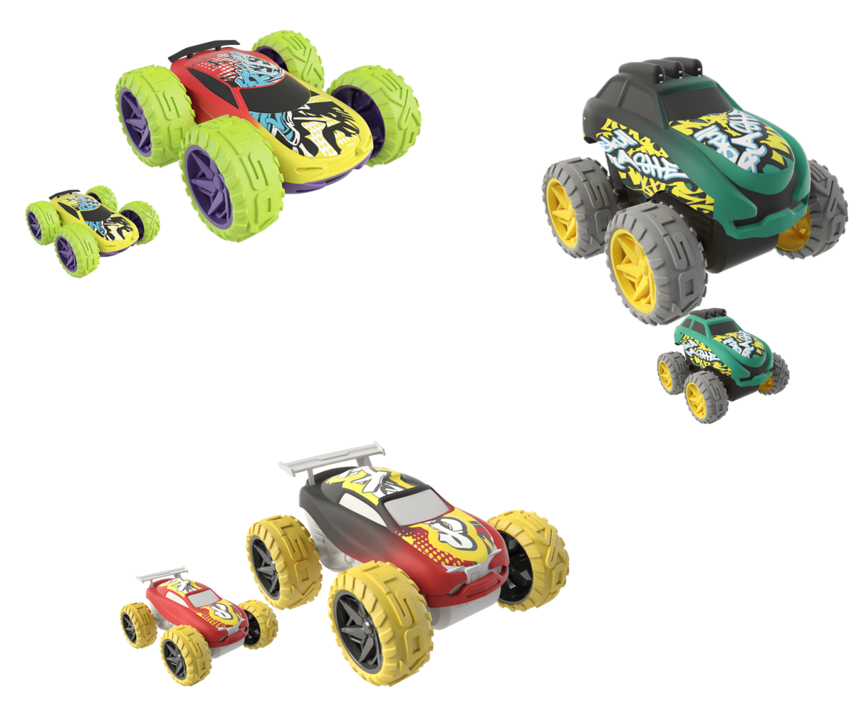 Pack trio multicolore (3 voitures friction)