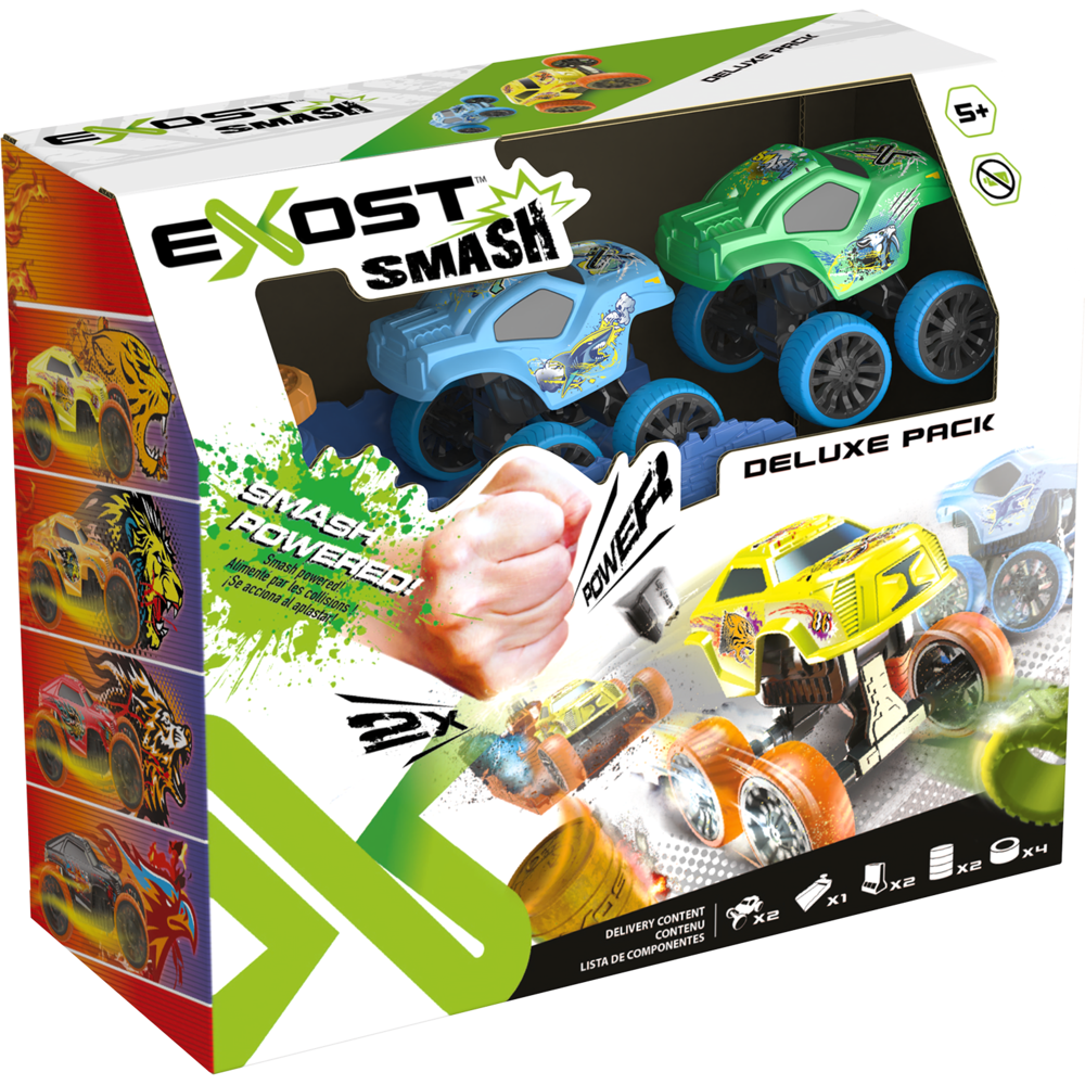 2 petites voitures EXOST Smash&Go + 1 booster + accessoires - Pack Booster Duo