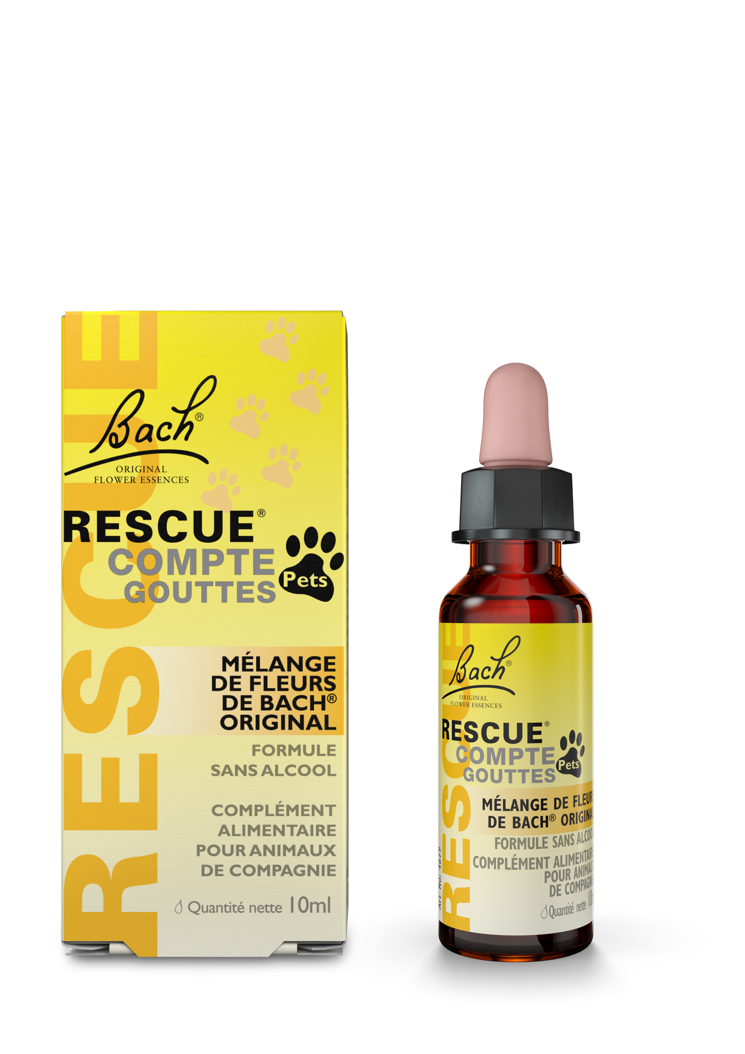 Complément Alimentaire Animaux De Compagnie Mélange De Fleurs De Bach Rescue Le Flacon De 10ml