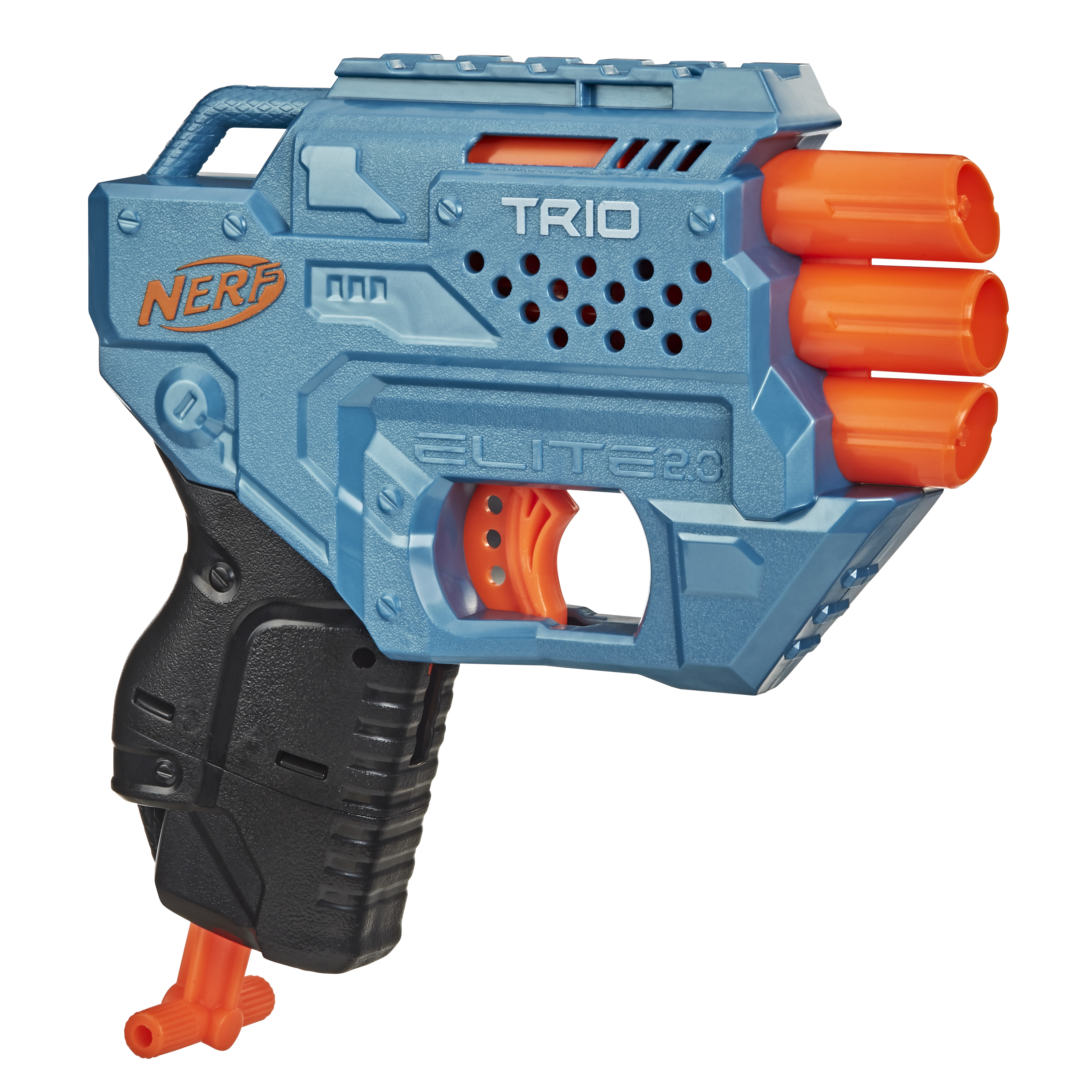 Nerf Elite 2.0, blaster Trio SD-3, inclut 6 fléchettes officielles Nerf, 3 canons, rail tactique pou