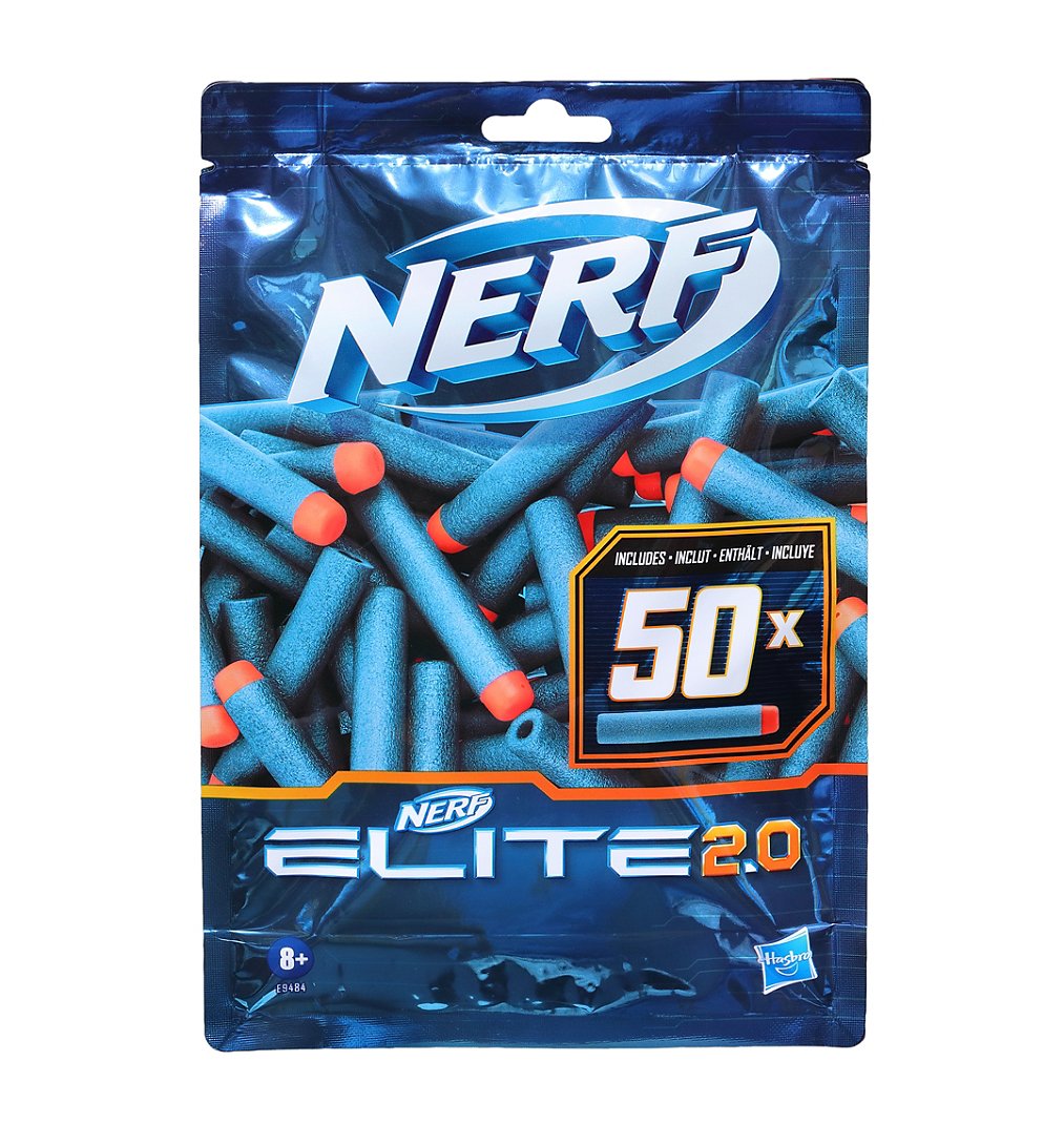 Nerf Elite 2.0, recharge de fléchettes, 50 fléchettes Nerf Elite pour les blasters Nerf qui utilisen