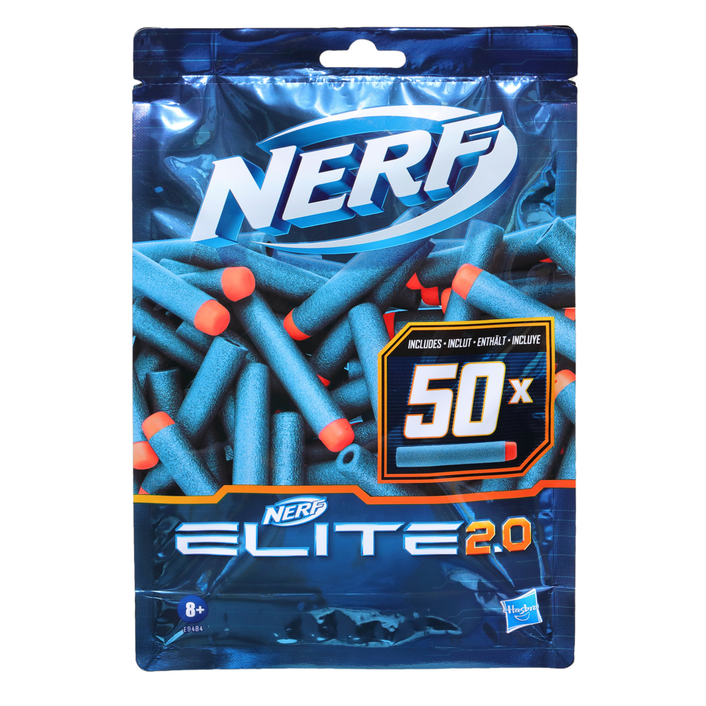 Nerf Elite 2.0, recharge de fléchettes, 50 fléchettes Nerf Elite pour les blasters Nerf qui utilisen