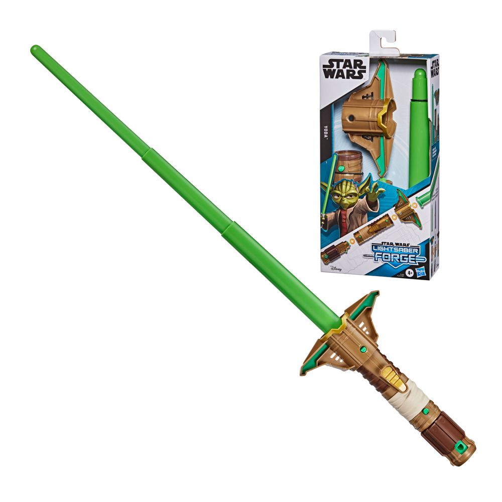 Star Wars Lightsaber Forge, Sabre laser de Yoda à lame verte extensible, jouet de déguisement person
