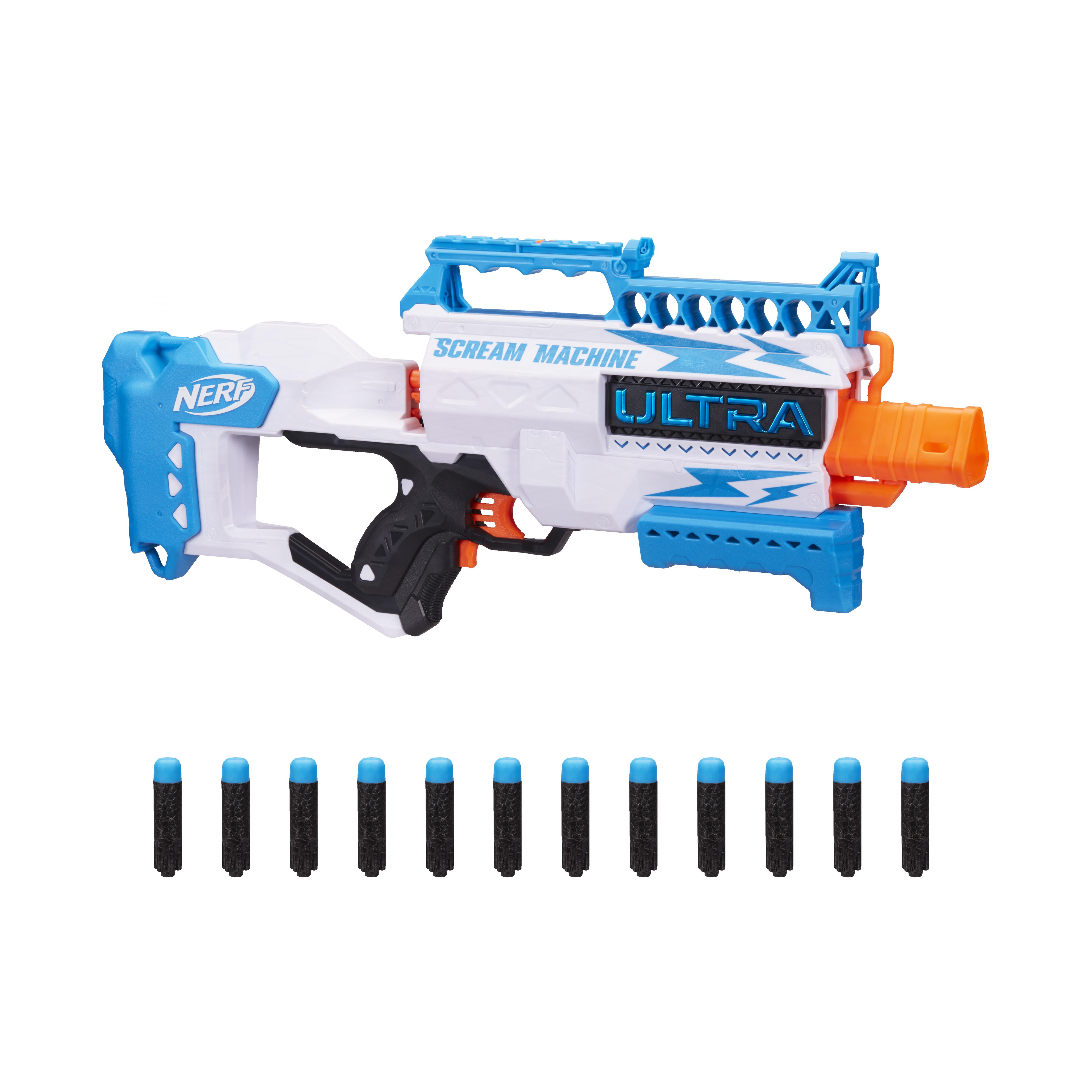Nerf Ultra, blaster motorisé Scream Machine, 12 fléchettes Nerf Ultra Sonic Screamer, recharge par d