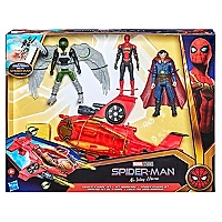 Marvel Spider-Man Jet araignée, figurines 15 cm Spider-Man, Marvel's Vulture, Doctor Strange, 4 proj