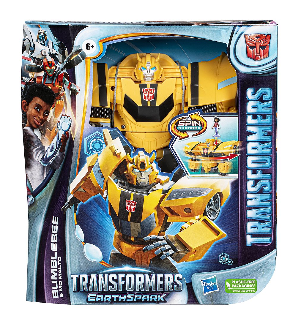 Transformers Toys EarthSpark Spin Changer Bumblebee with Mo Malto