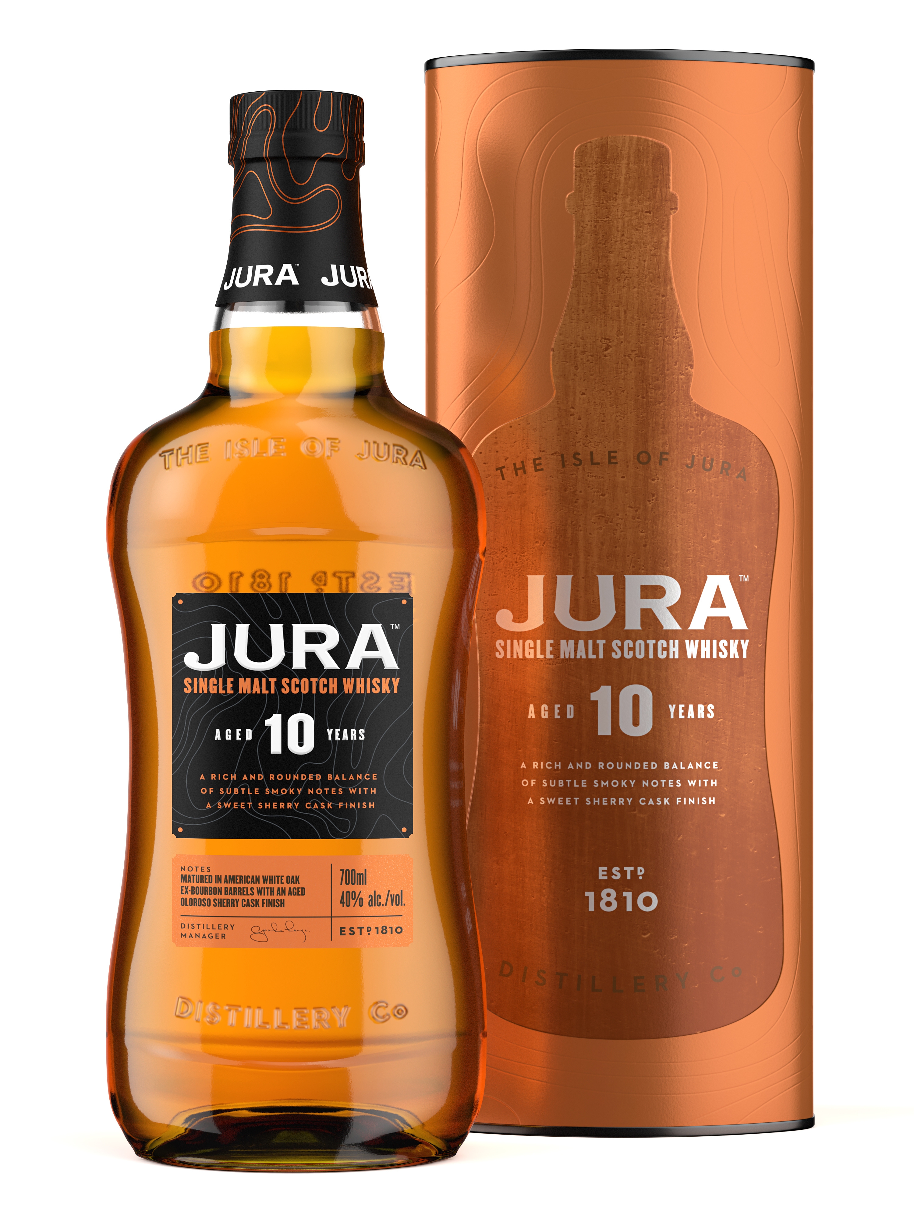 Whisky Single Malt Isle of Jura 10 ans - Ecosse, 40% vol. - 70 cl