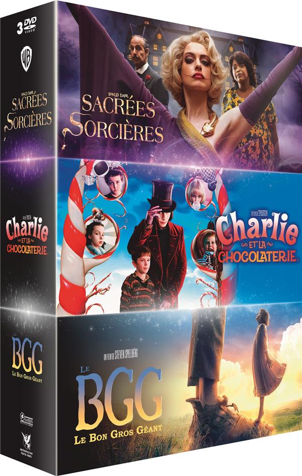 Roald Dahl - Coffret 3 films : Sacrées sorcières + Charlie et la chocolaterie + Le Bon Gros Géant