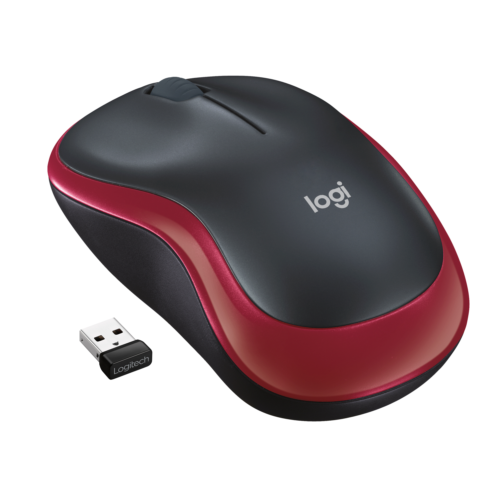 Logitech M185 Souris Sans Fil, Ambidextre - Rouge