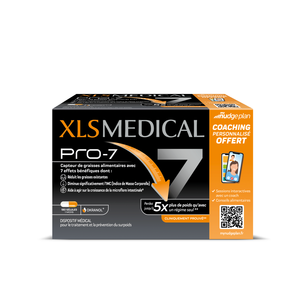 XL-S Medical PRO-7 Coaching - Gélules pour une aide à la perte de poids - 7 bénéfices - 180 gélules