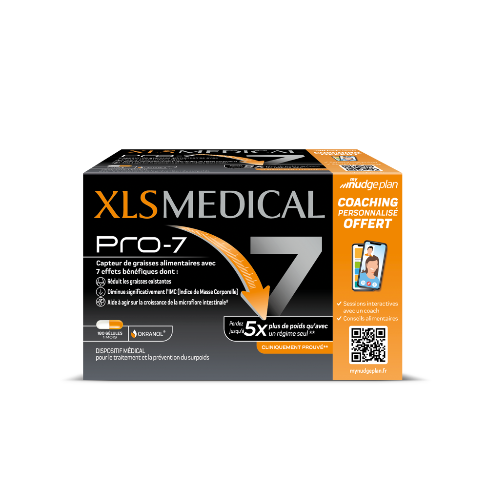 XL-S Medical PRO-7 Coaching - Gélules pour une aide à la perte de poids - 7 bénéfices - 180 gélules 