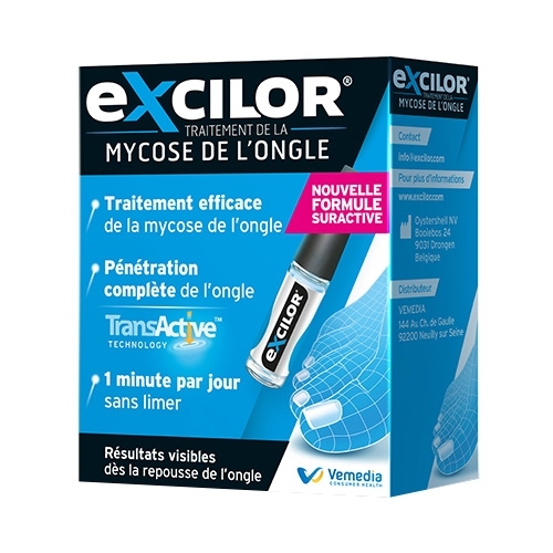 Excilor solution traitement de la mycose de l'ongle 3,3 ml
