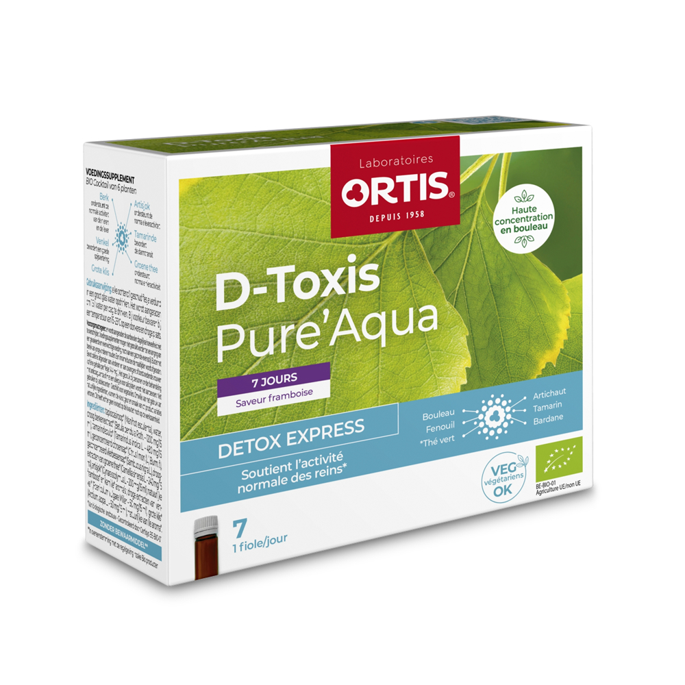 D-Toxis Pure'aqua Framboise Camomille 7 x 15ml