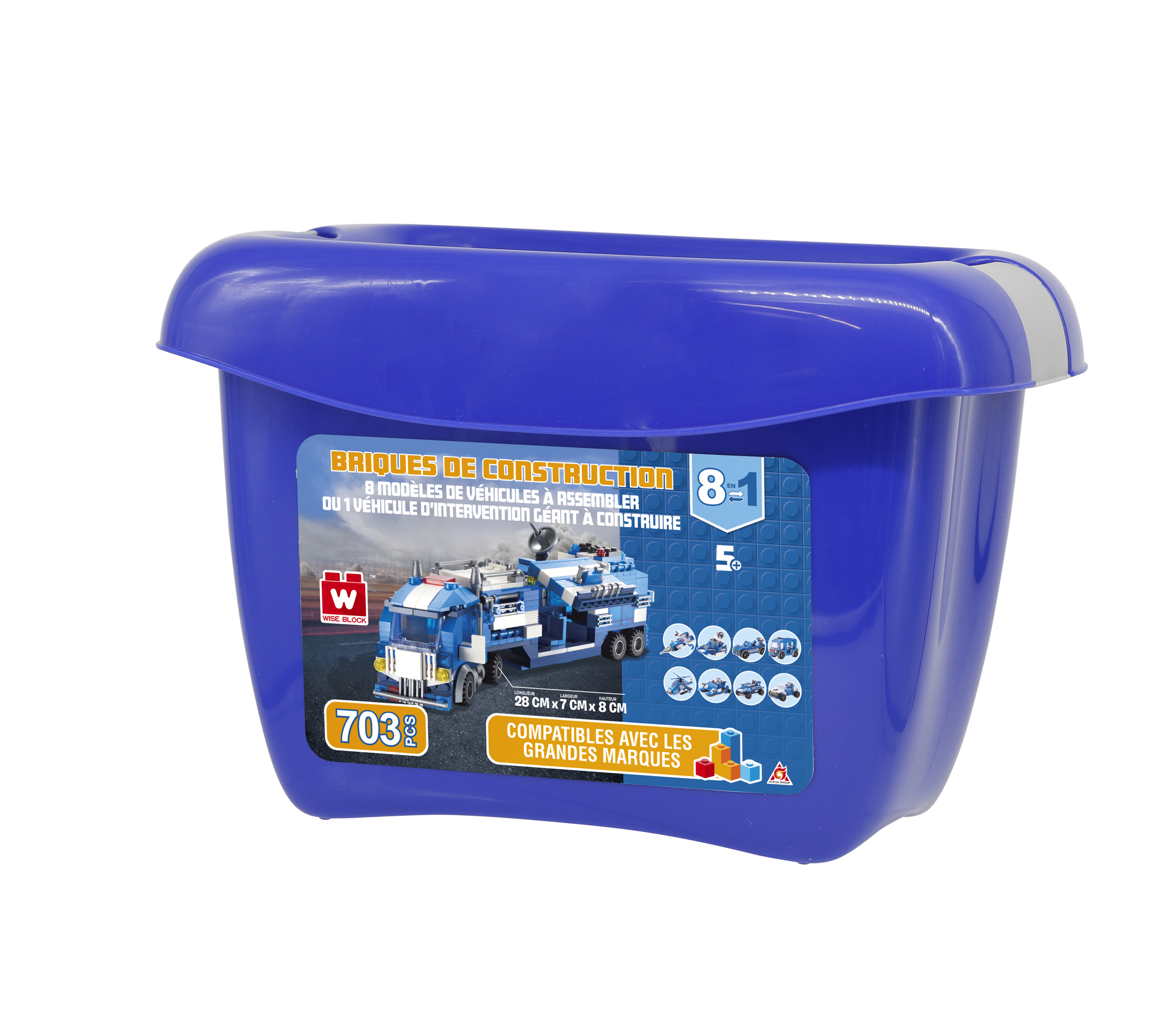 Véhicule Police 8 En 1 Baril Brique - Wise Block